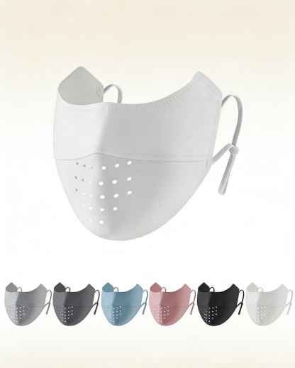 หน้ากากกันแดดผ้าไอซ์ซิลค์ (Face Mask UV) | ไร้รอยต่อ ระบายอากาศ 3 มิติ | หายใจสะดวก เนื้อผ้าเย็นสบาย ไม่เลอะเครื่องสำอาง | กันรังสี UV 100%