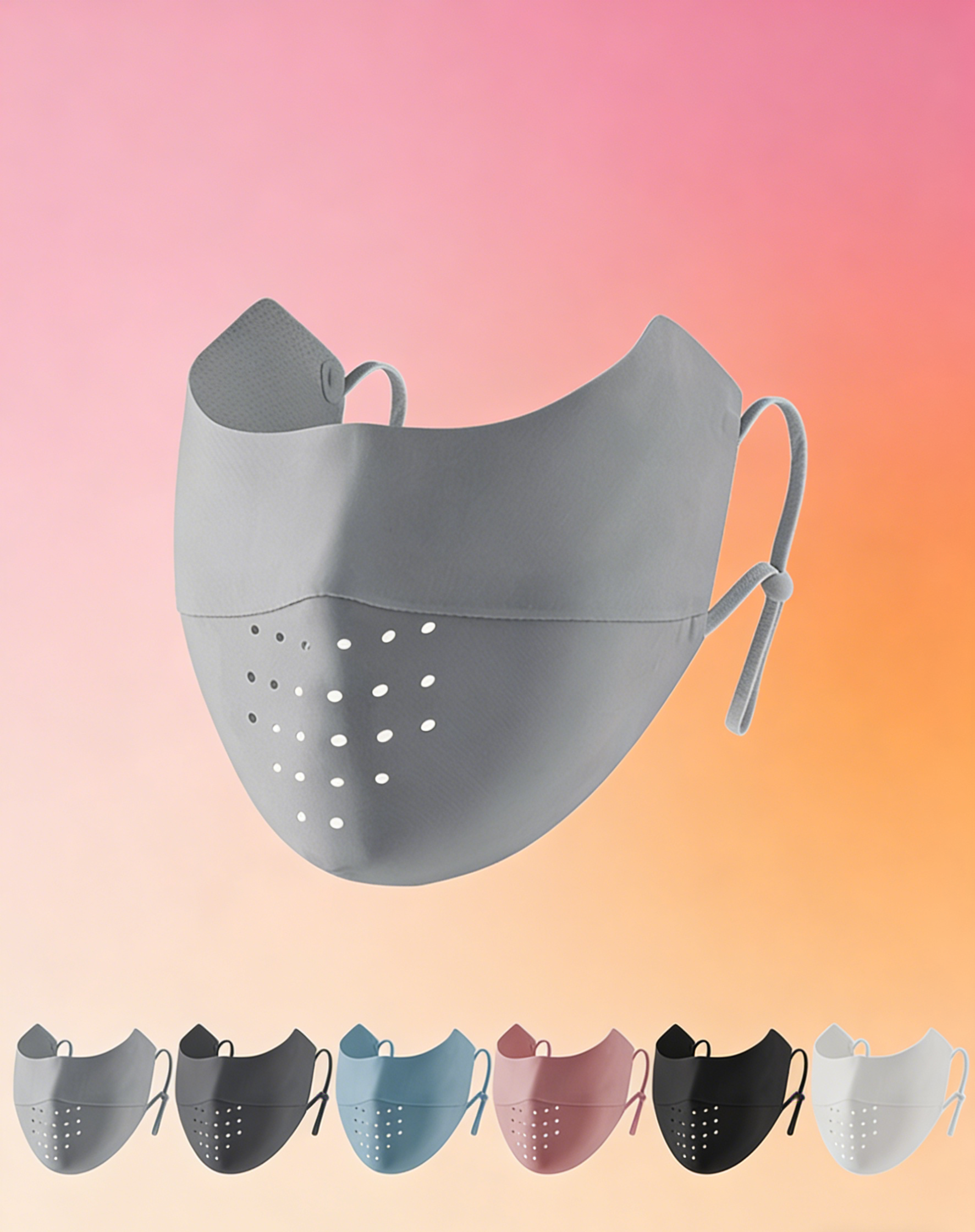 หน้ากากกันแดดผ้าไอซ์ซิลค์ (Face Mask UV) | ไร้รอยต่อ ระบายอากาศ 3 มิติ | หายใจสะดวก เนื้อผ้าเย็นสบาย ไม่เลอะเครื่องสำอาง | กันรังสี UV 100%