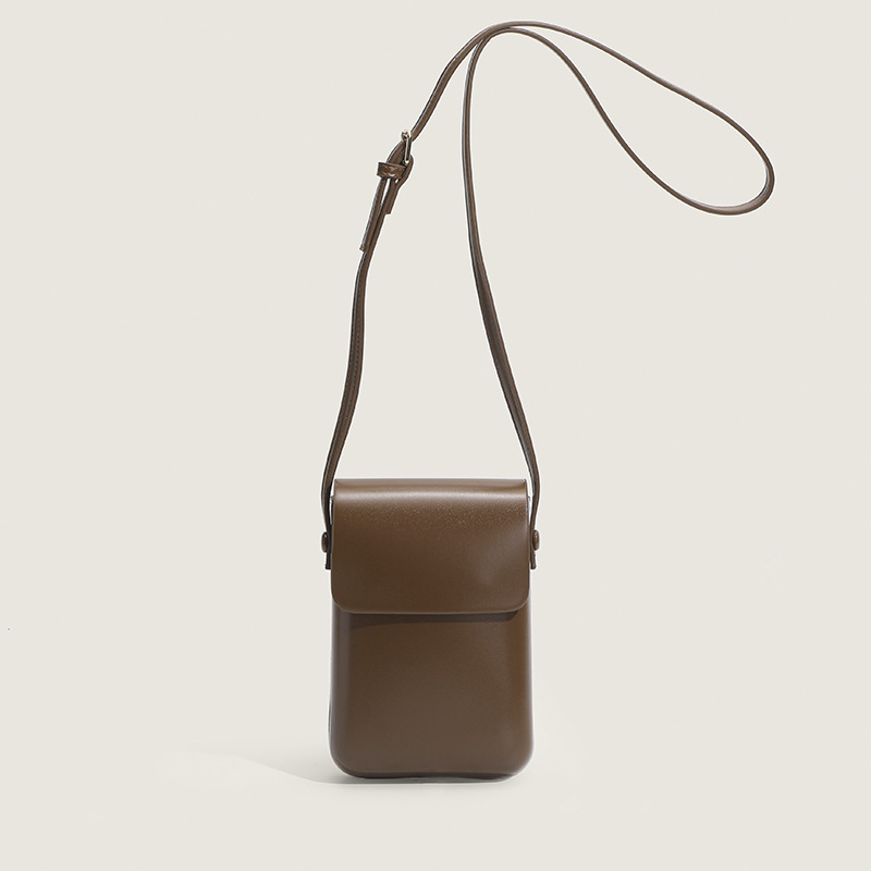 【หนังลูกวัวแบบนำเข้า】กระเป๋าใส่โทรศัพท์มือถือหนังแท้สไตล์วินเทจ