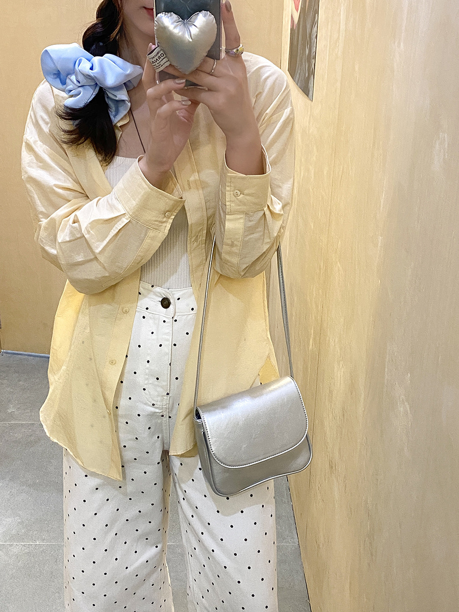 กระเป๋าสะพายข้างแบบฝาพับสไตล์เกาหลี