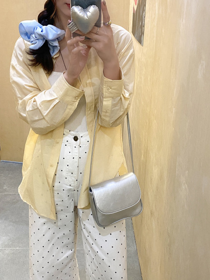 กระเป๋าสะพายข้างแบบฝาพับสไตล์เกาหลี