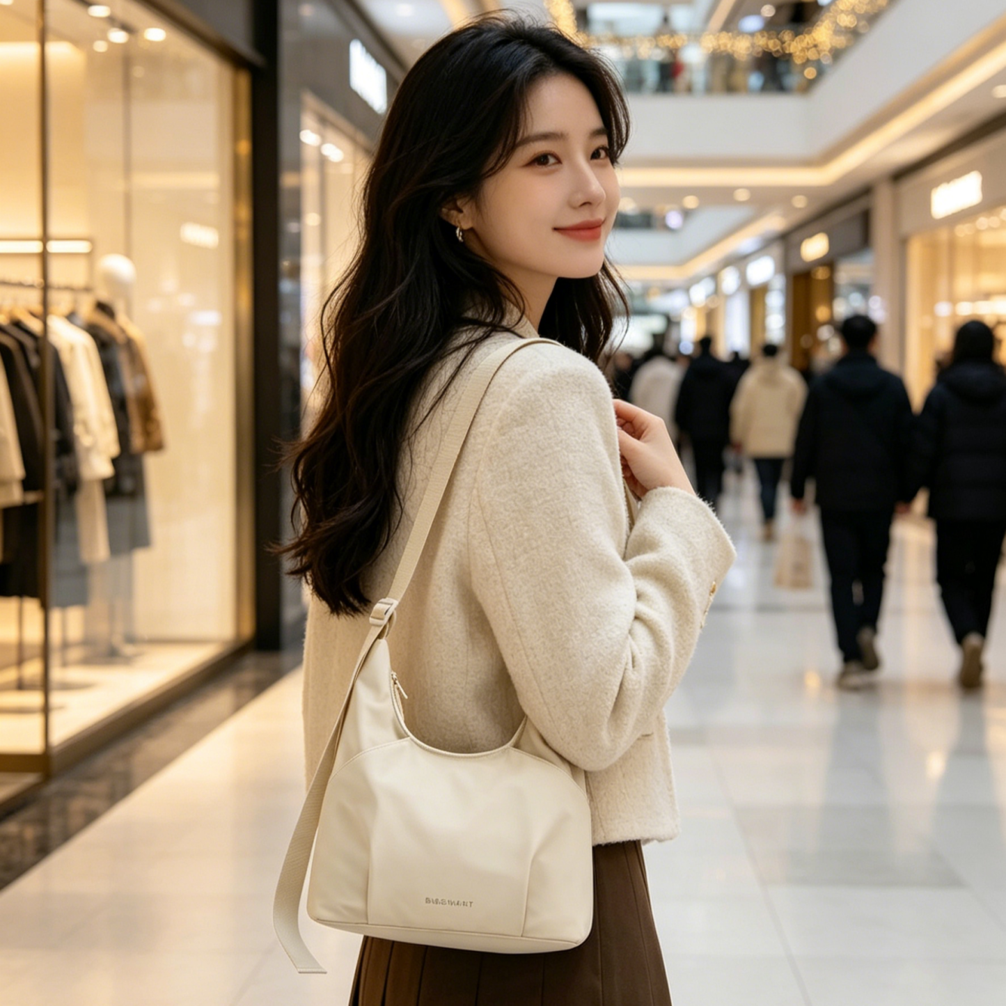 กระเป๋าสะพายข้างใบใหญ่ Multi-Pockets | จุของได้เยอะ น้ำหนักเบา | ดีไซน์มินิมอล แมทช์ง่าย | กระเป๋าไปเรียน ไปทำงาน ไปเที่ยว