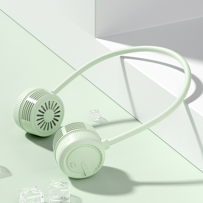 พัดลมคล้องคอไร้ใบพัด พัดลมพกพาชาร์จ USB ทำงานเงียบ น้ำหนักเบา แบตเตอรี่ใช้งานได้นาน