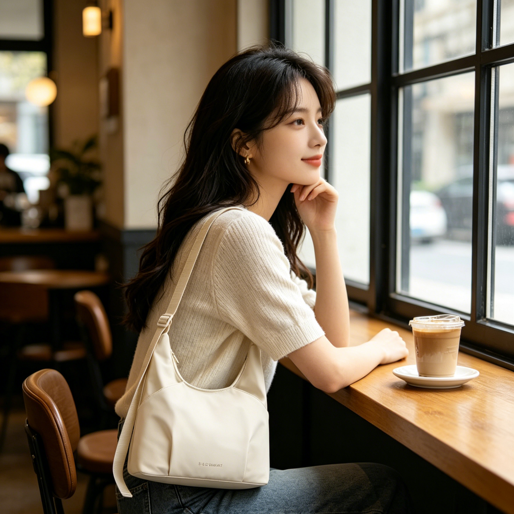 กระเป๋าสะพายข้างใบใหญ่ Multi-Pockets | จุของได้เยอะ น้ำหนักเบา | ดีไซน์มินิมอล แมทช์ง่าย | กระเป๋าไปเรียน ไปทำงาน ไปเที่ยว