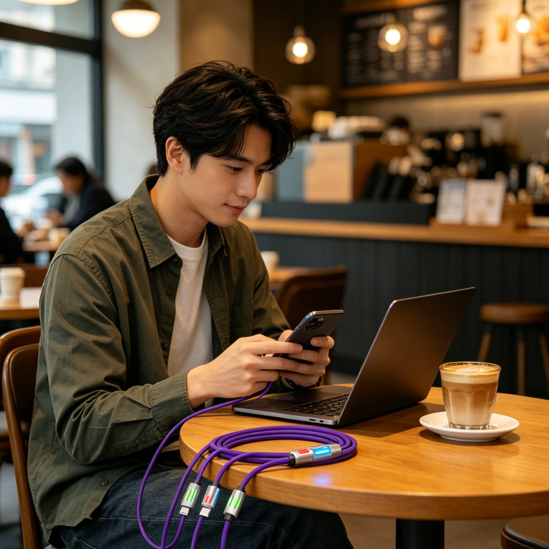 สายชาร์จ 4-in-1 240W | สายชาร์จเร็ว PD | สายชาร์จ Type-C ไอโฟน | สายชาร์จสารพัดประโยชน์ | สายชาร์จเร็ว Android | สายชาร์จถักทนทาน | 4-in-1 Fast Charging Cable