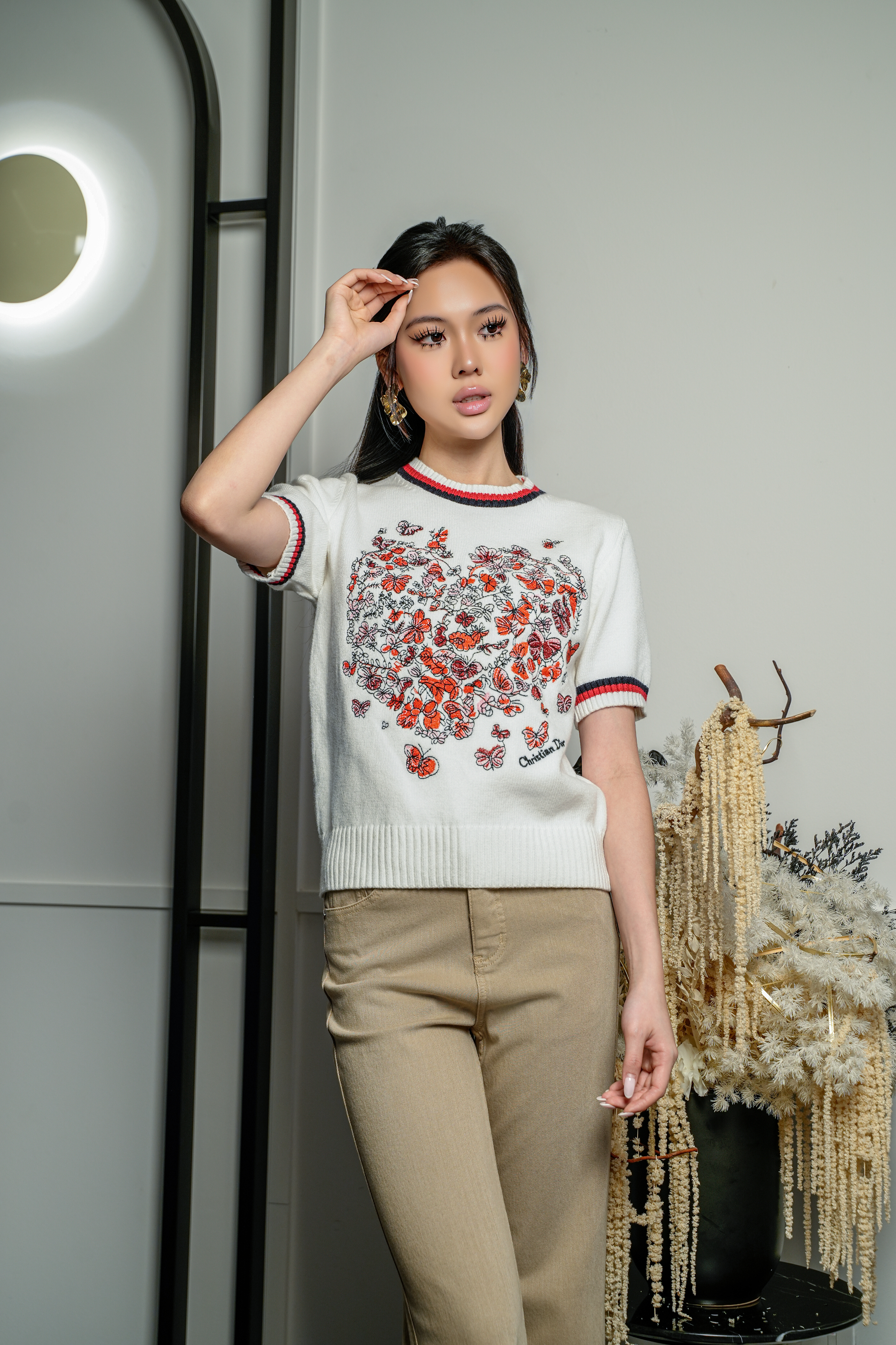 Soft Bloom Embroidered Knit Top MC2165