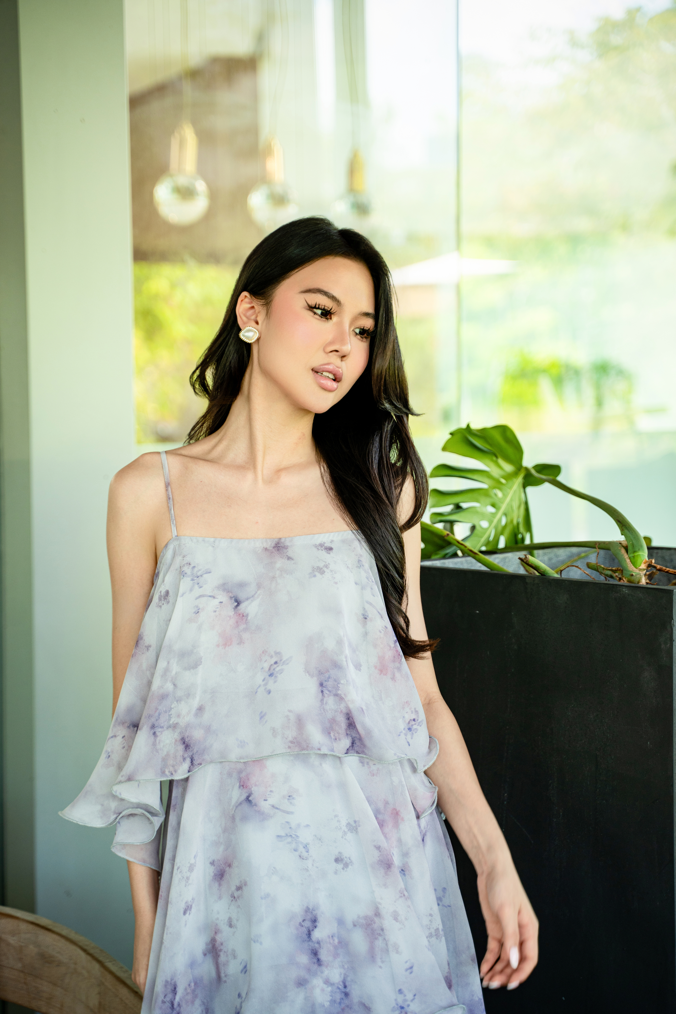 Layered Cascade Midi Dress MC2139