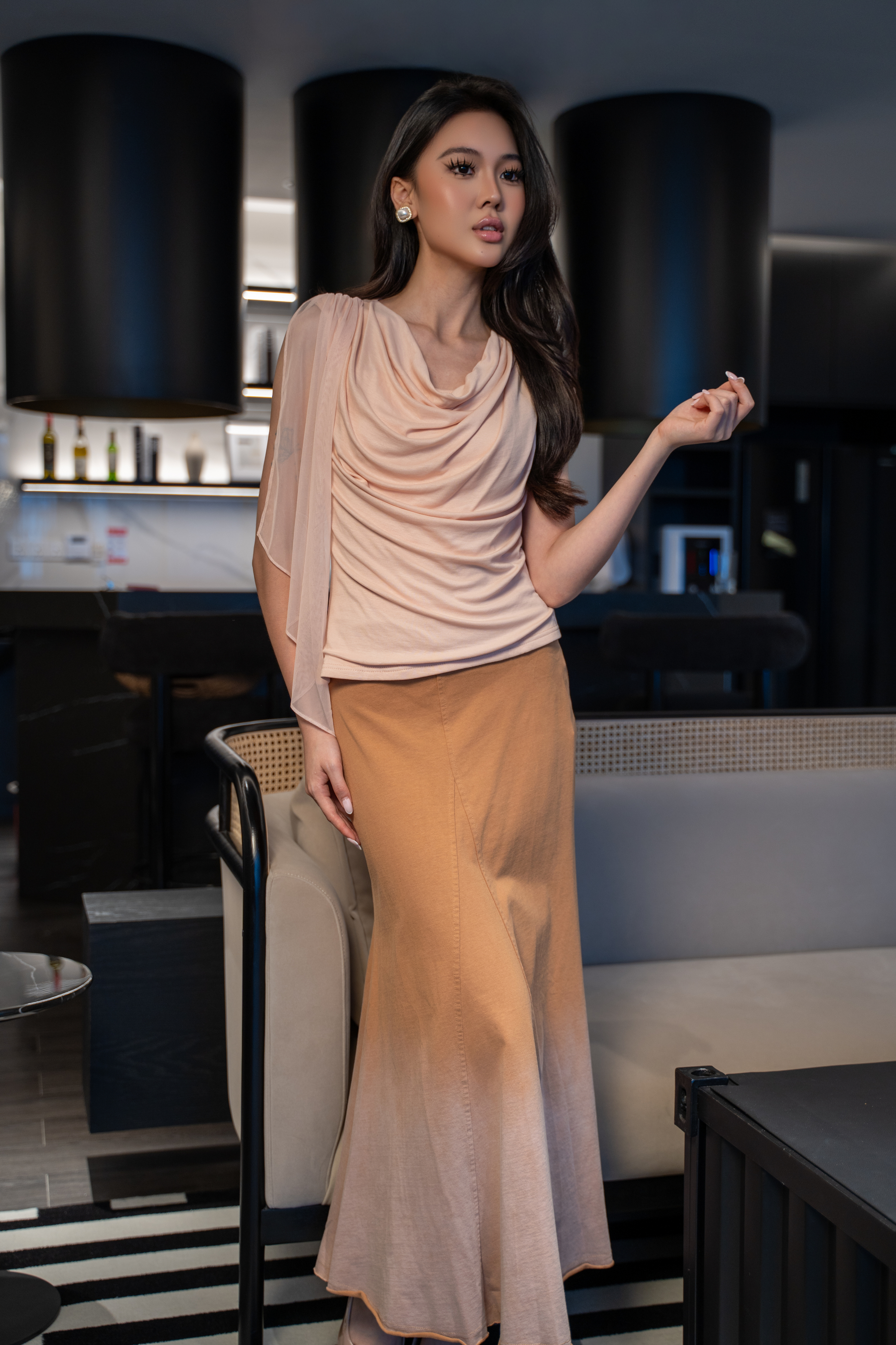 Bias Flared Midi Skirt MC2120