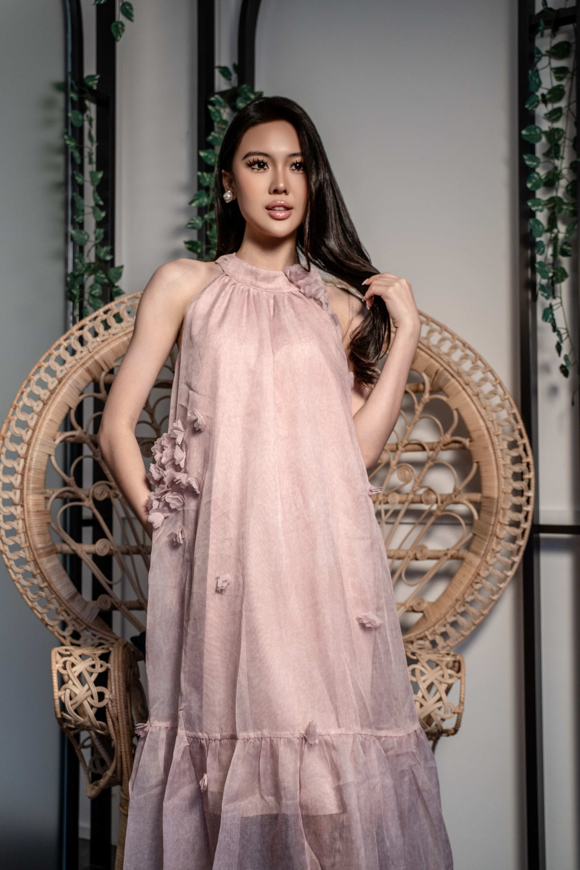 Soft Bloom Halter Dress MC2128