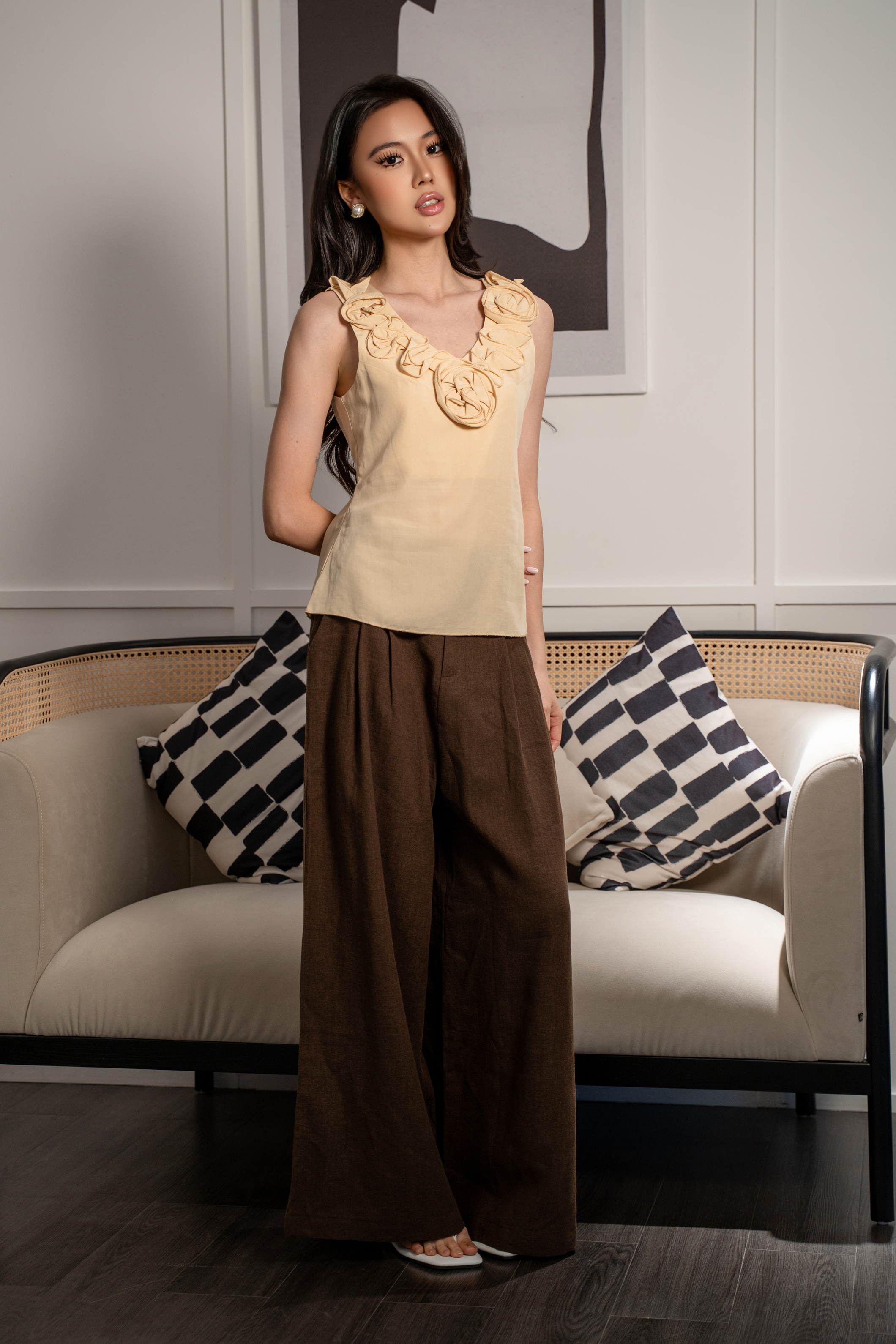 Linen Pleat Wide Pants MC2129