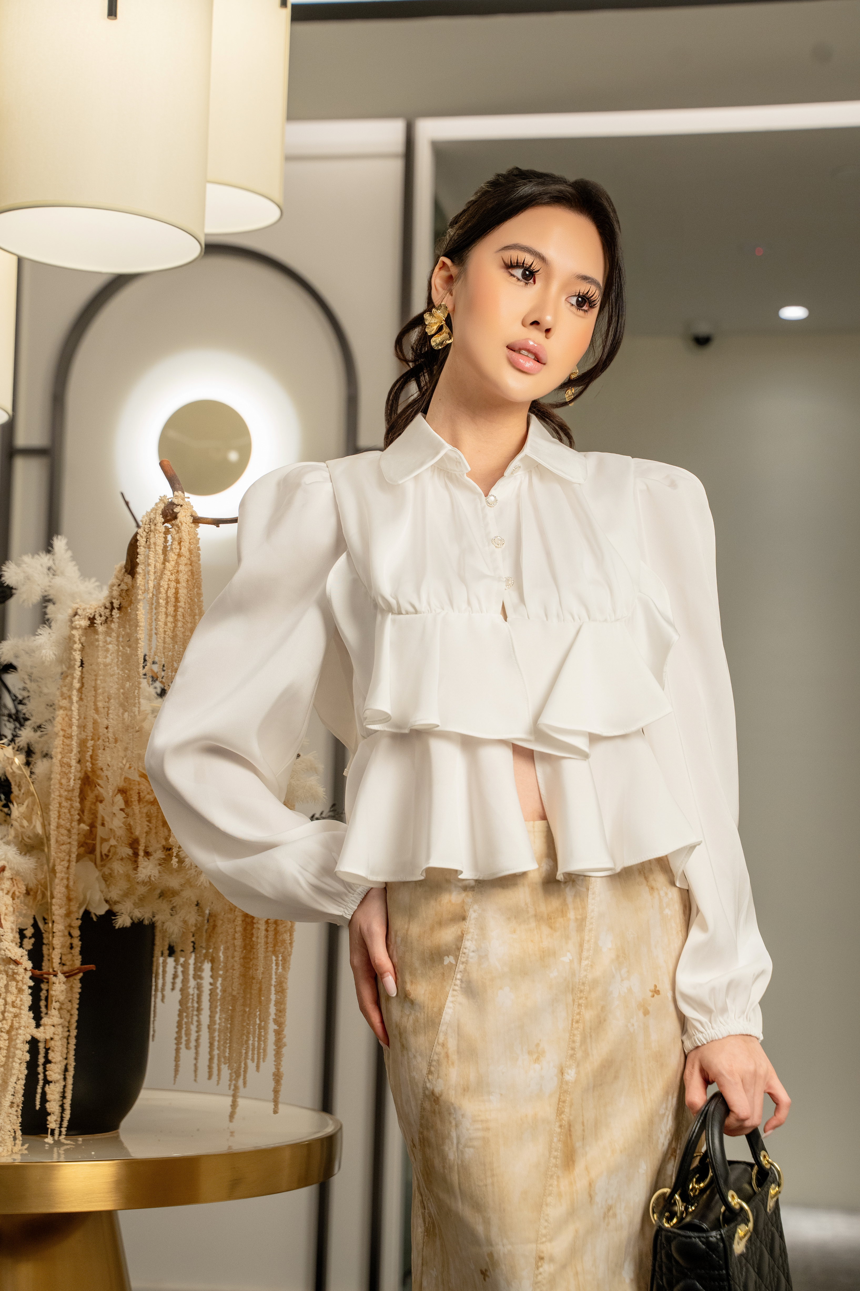 Soft Ruffle Button Blouse MC2152