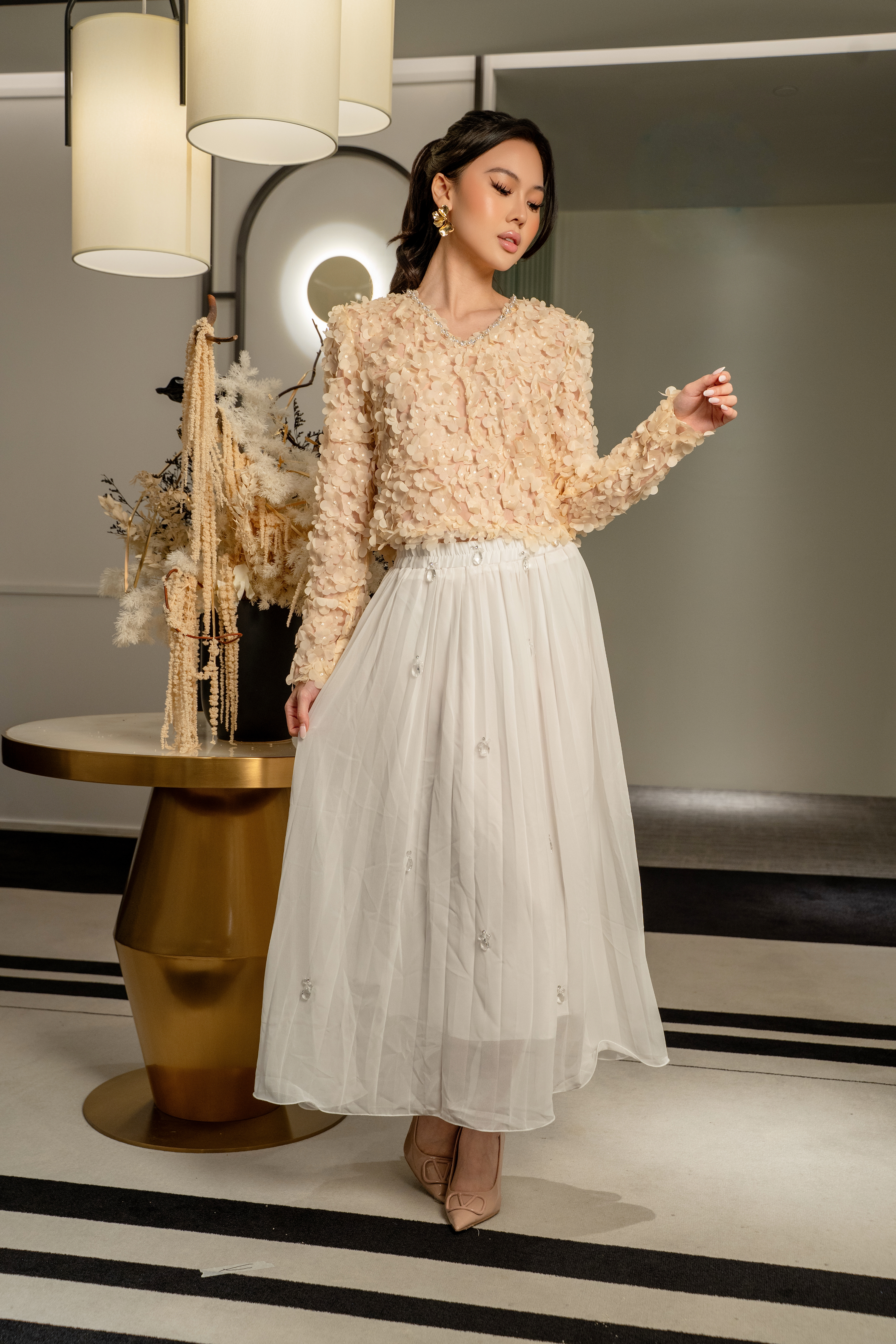 Flow Pleated Maxi Skirt MC2160