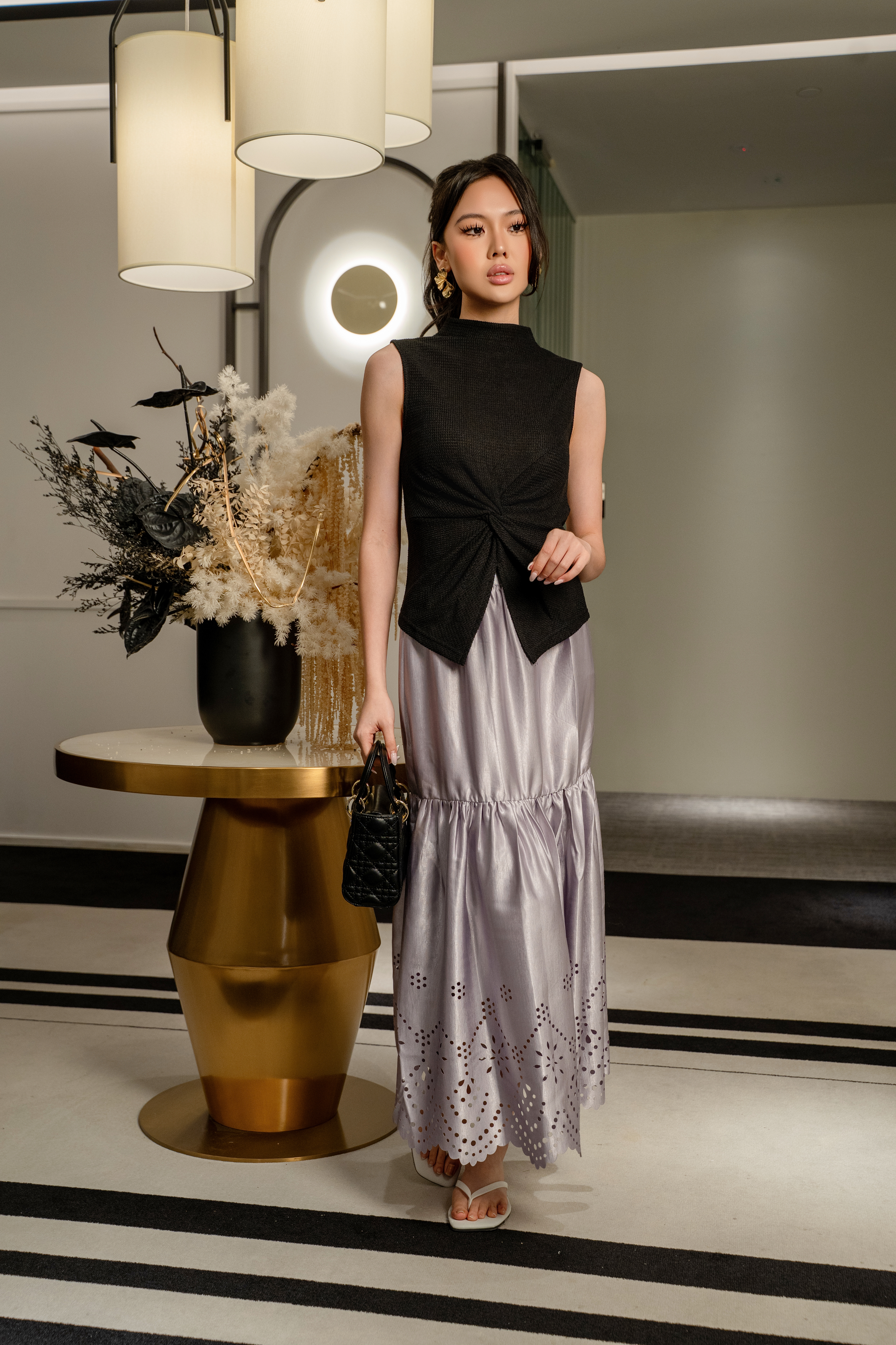 Ruched Side Knit Fitted Top MC2148