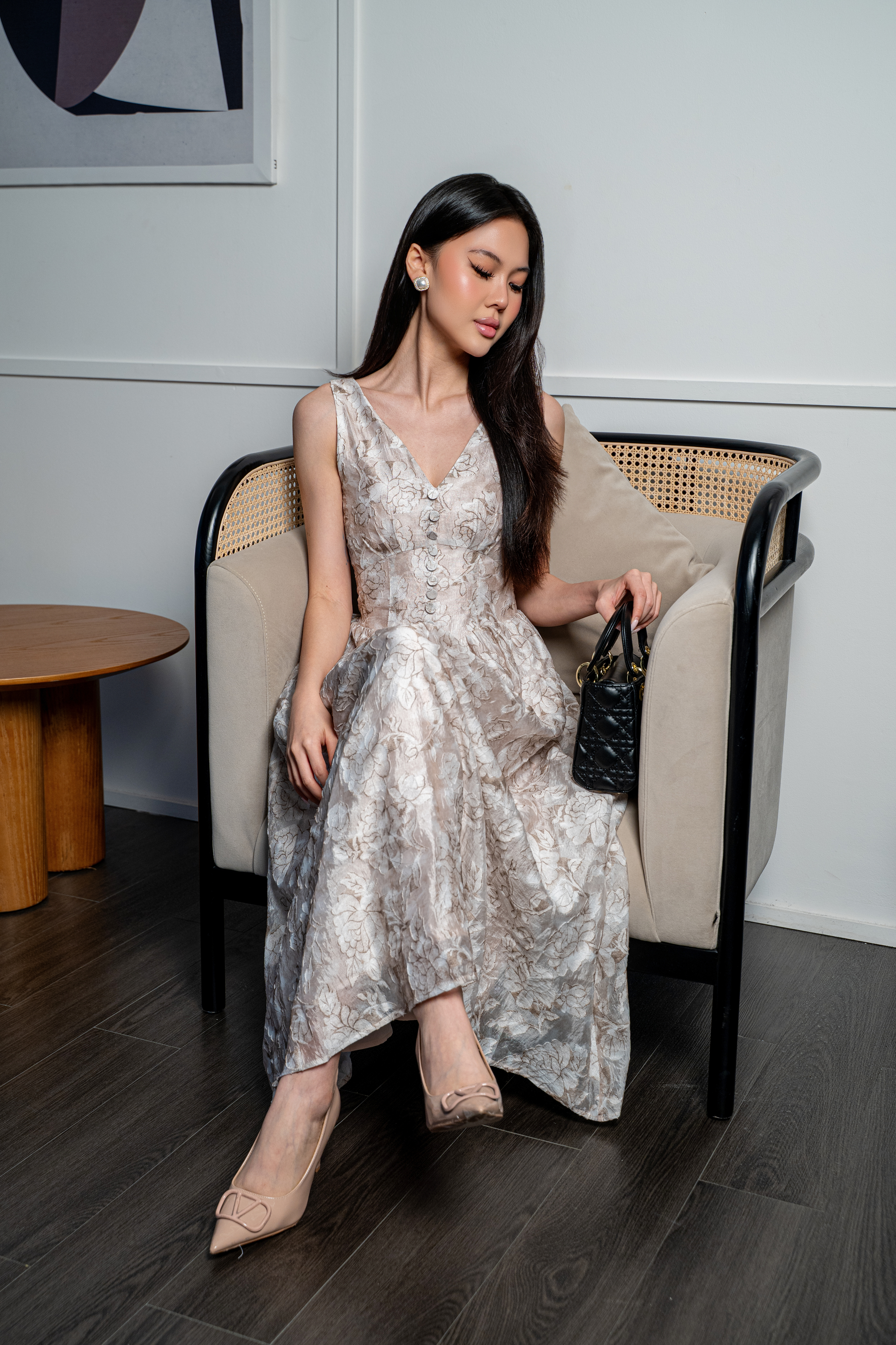 Elora Mist Floral Midi Dress MC2166