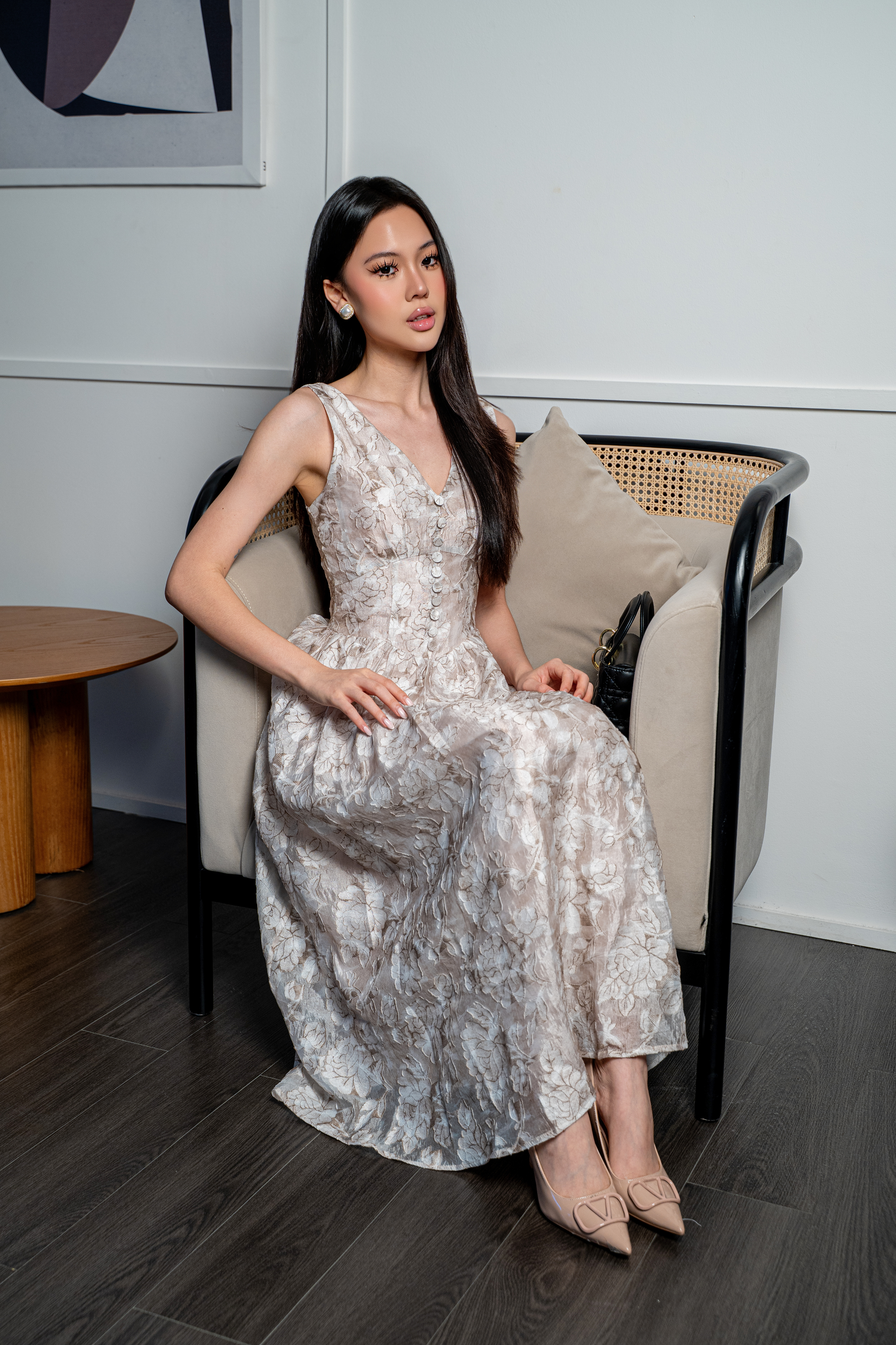 Elora Mist Floral Midi Dress MC2166