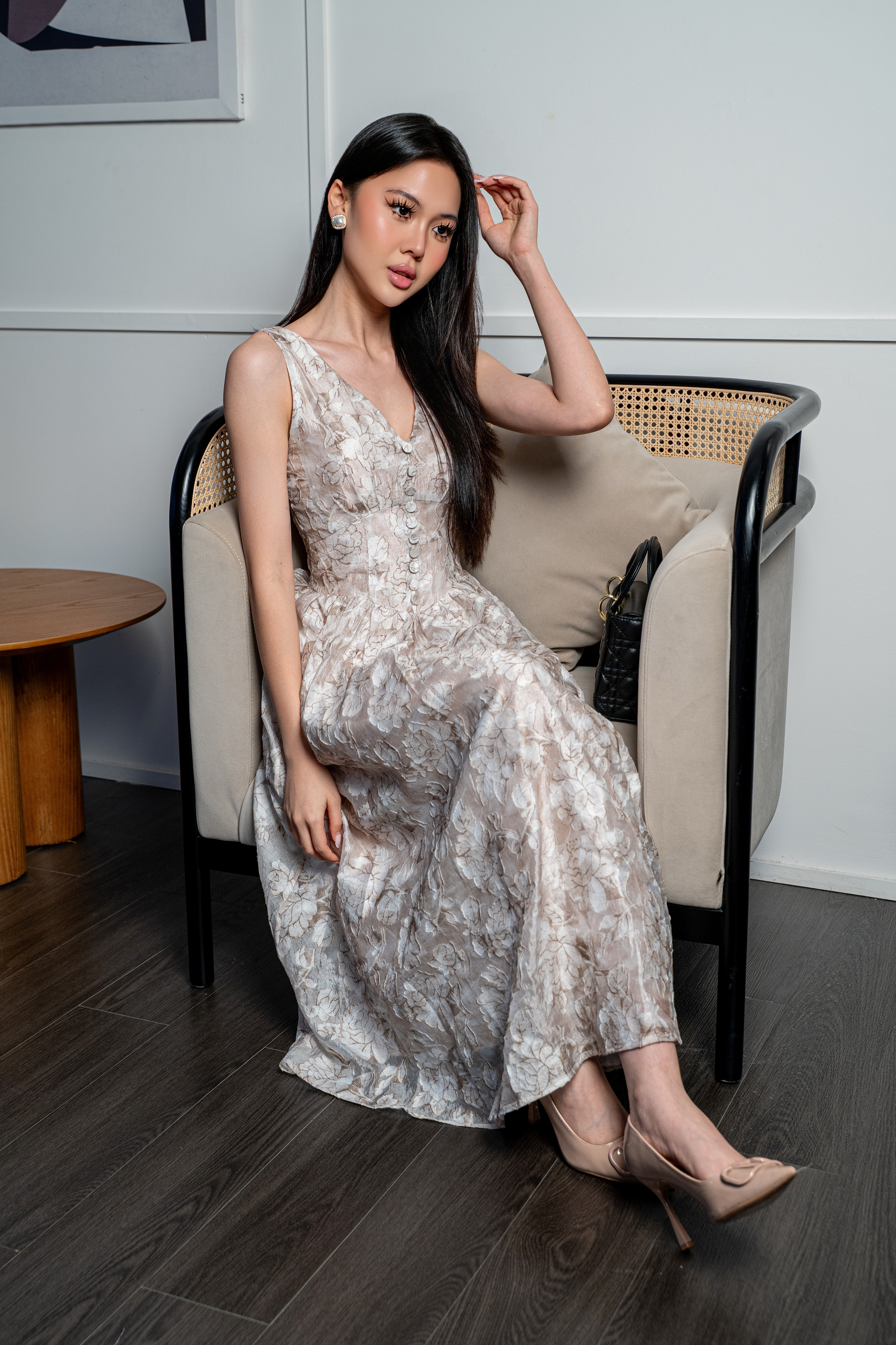 Elora Mist Floral Midi Dress MC2166