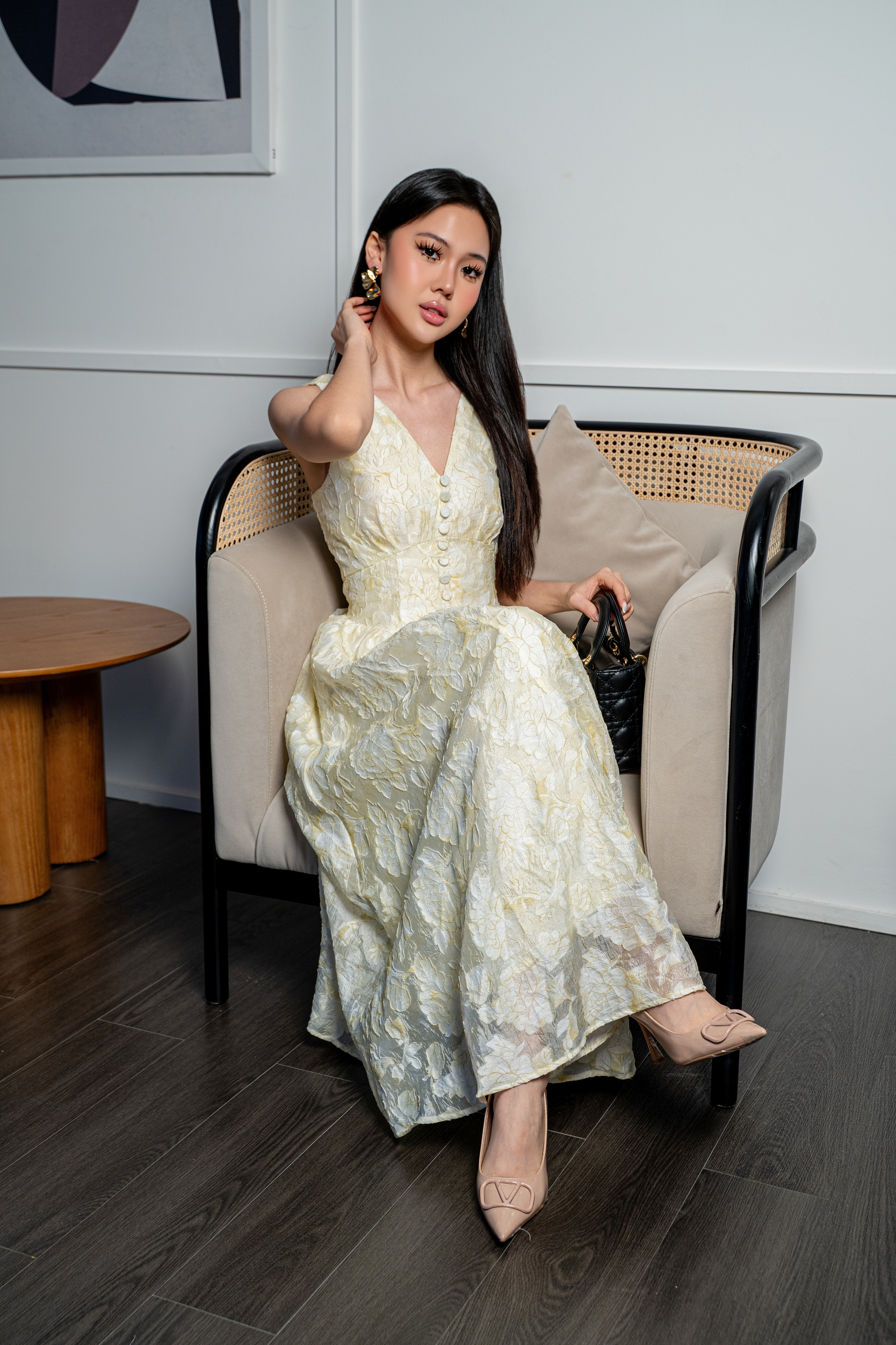 Elora Mist Floral Midi Dress MC2166