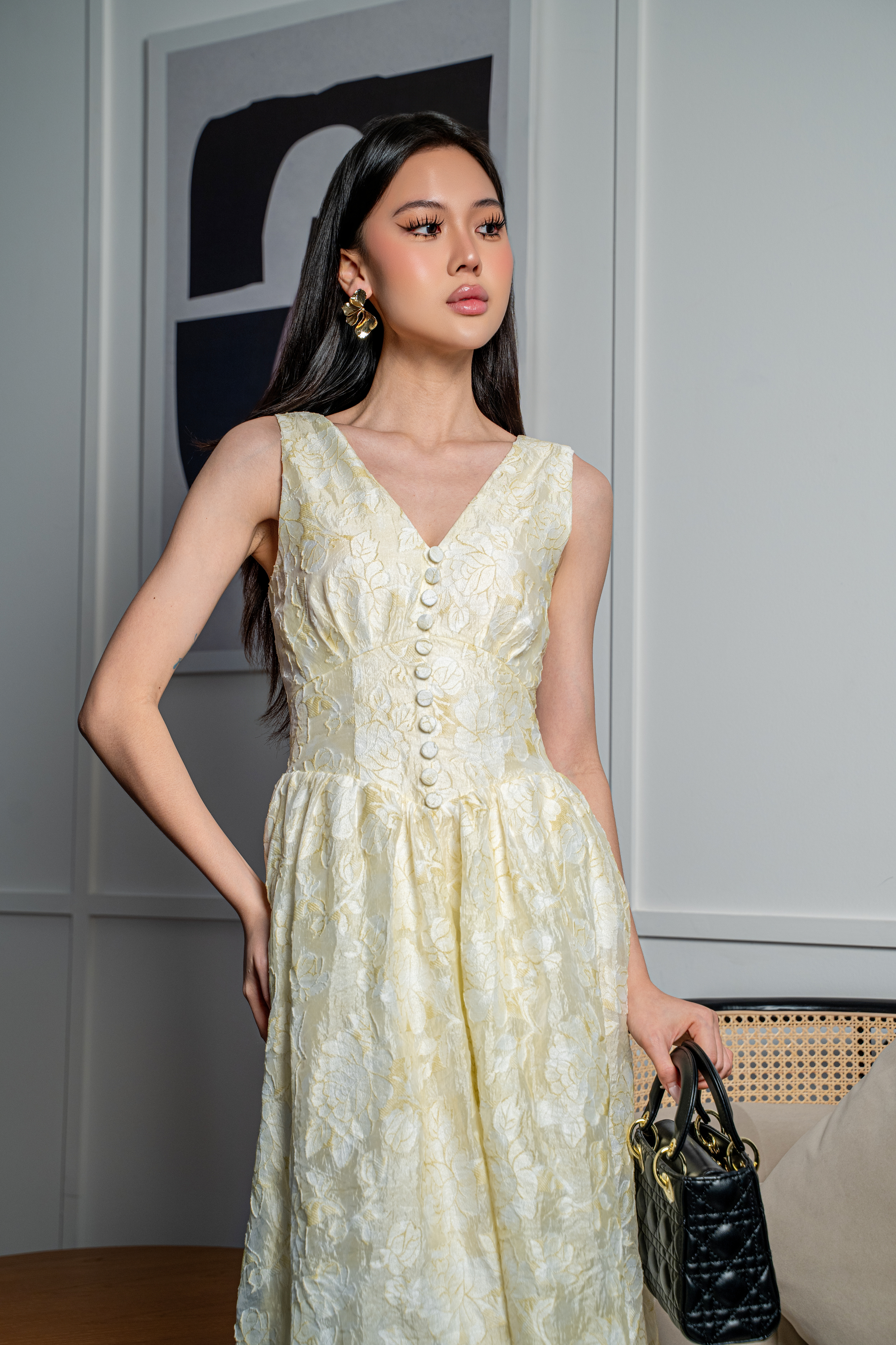 Elora Mist Floral Midi Dress MC2166