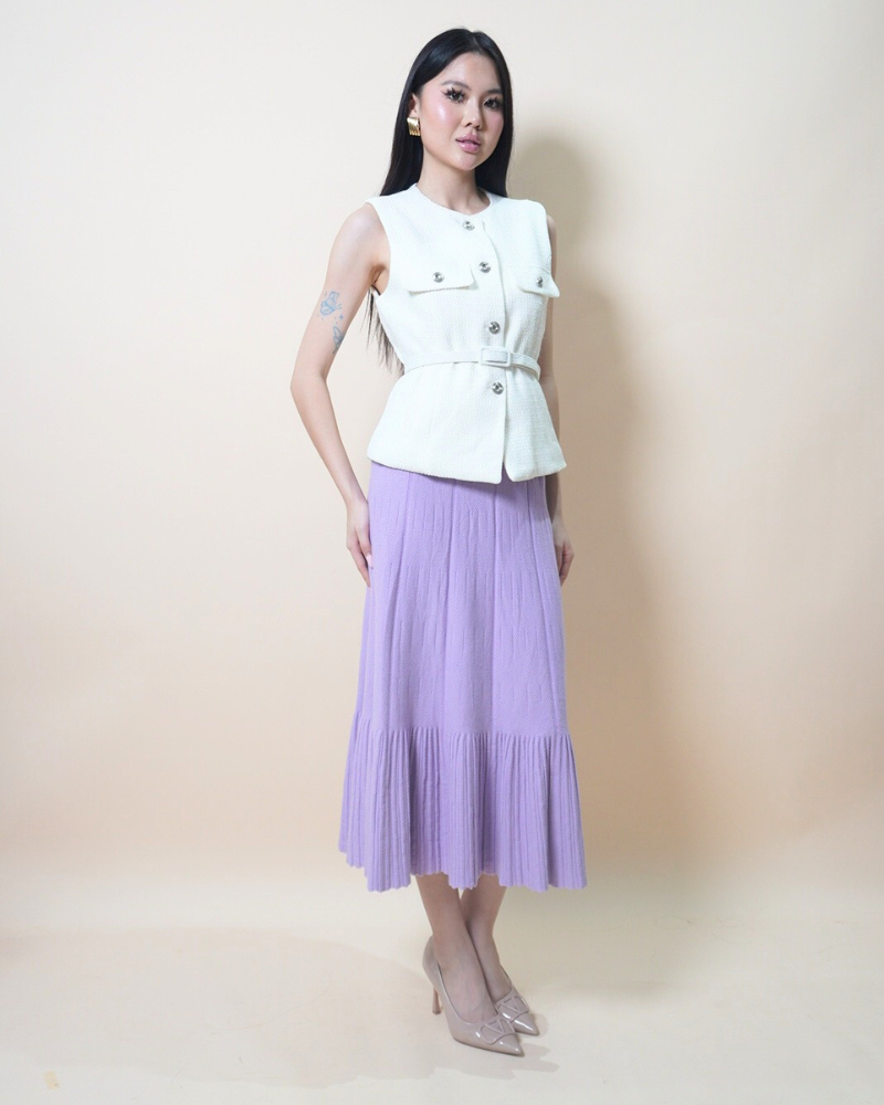 Ivory Bouclé Vest CC1026