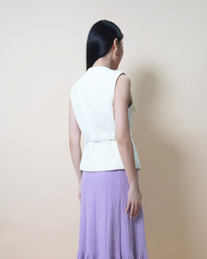 Ivory Bouclé Vest CC1026
