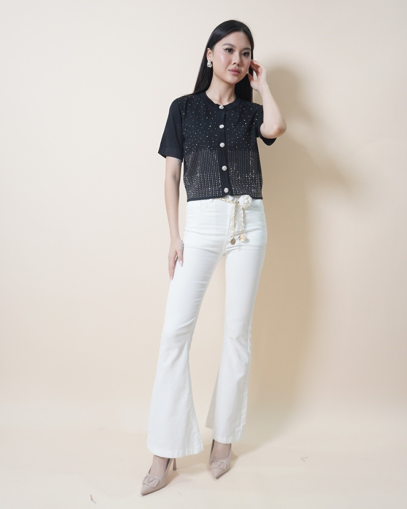 Shimmer Button-Down Tee CC734