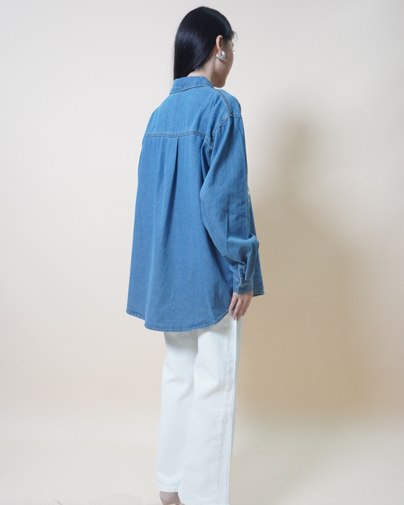 Floral Denim Button-Down CC754A