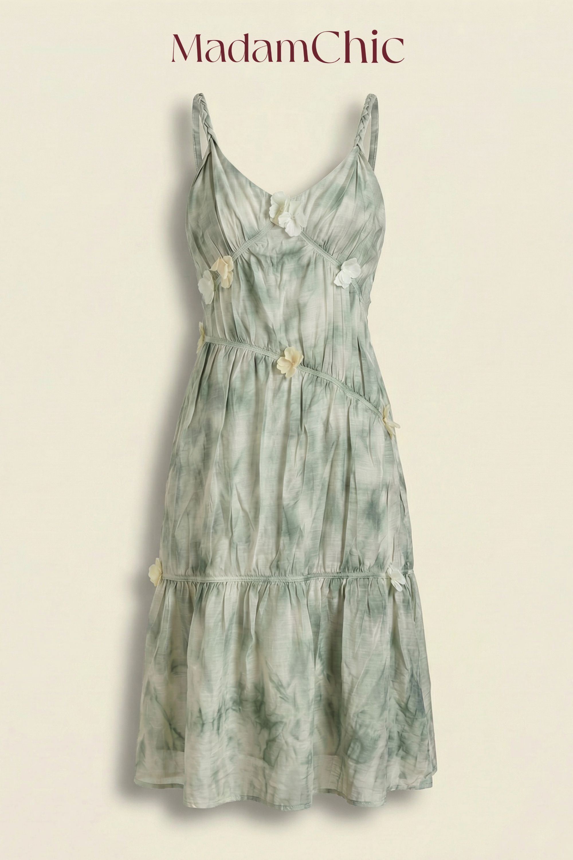 Textured Floral Strap Dress MC2145