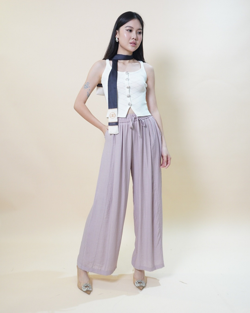 Button Accent Knit Tank CC726
