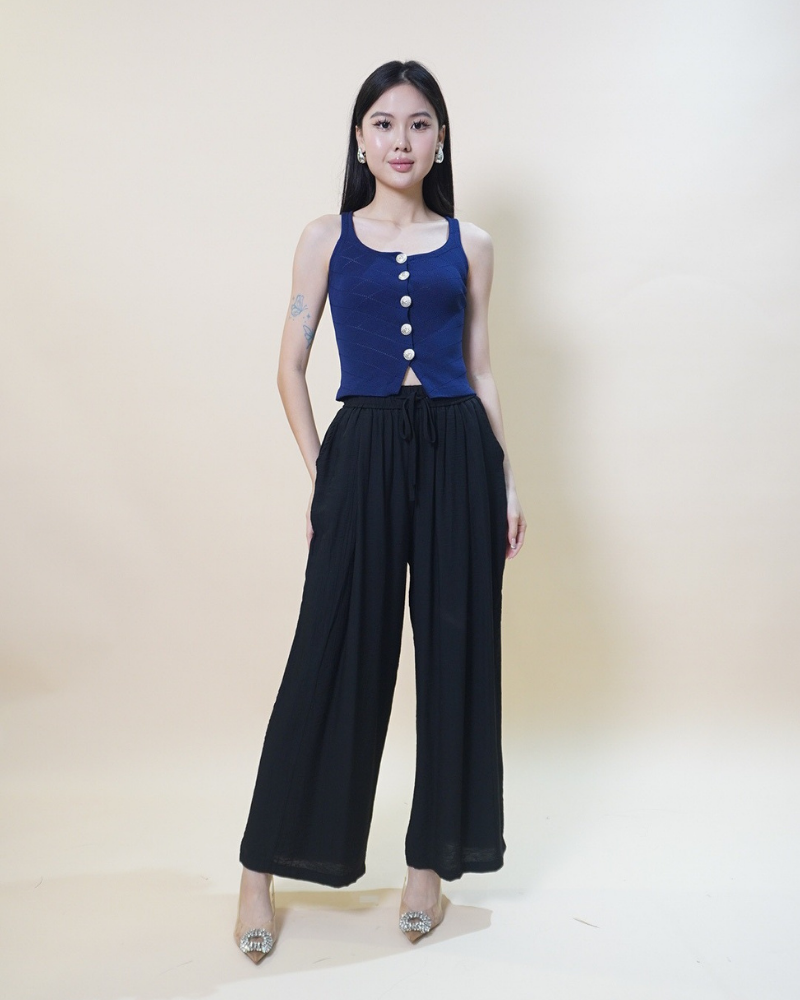 Button Accent Knit Tank CC726