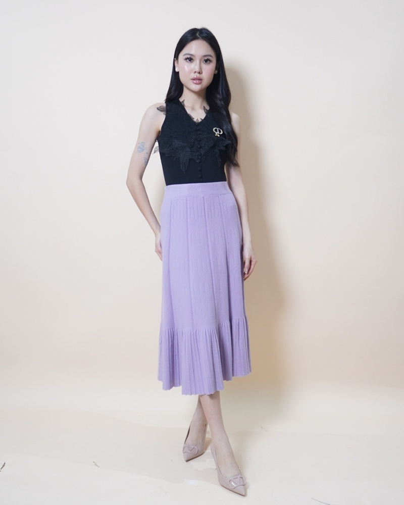 Grace Pleat Midi Skirt CC104