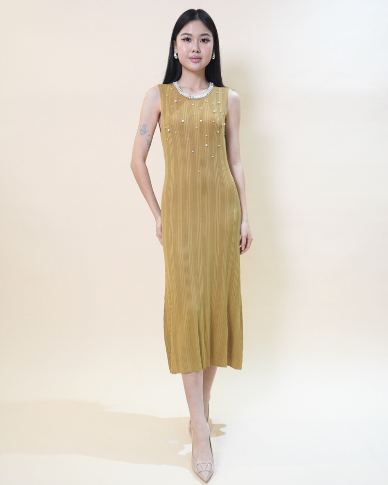 Pearl Elegance Midi Dress CC691