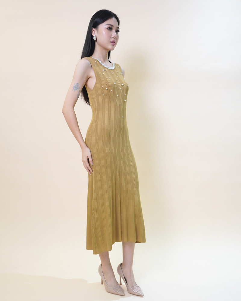 Pearl Elegance Midi Dress CC691