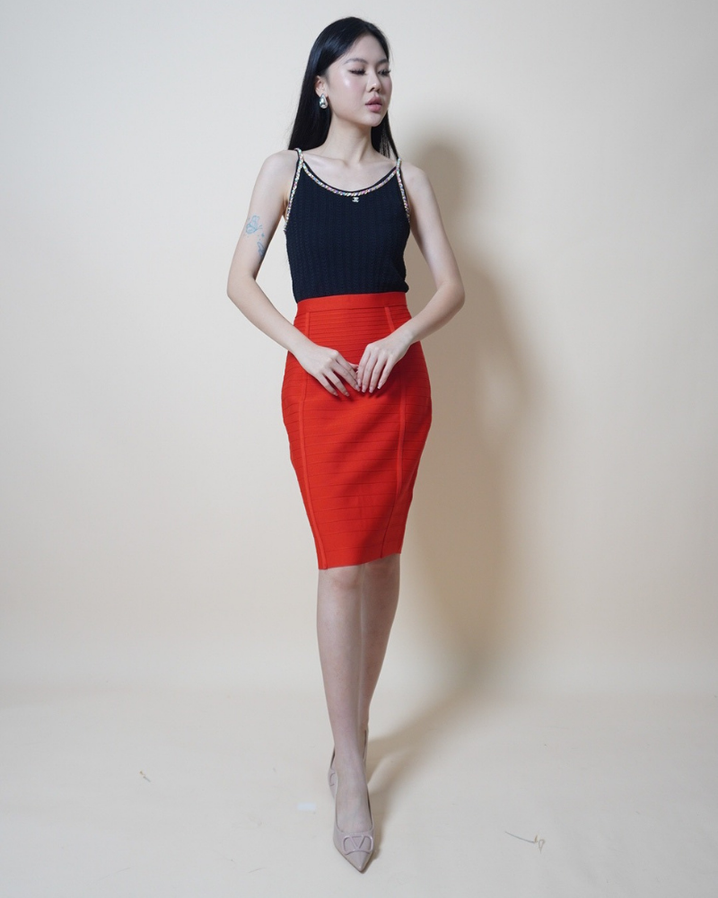 Crystal-Trim Knit Camisole CC334A