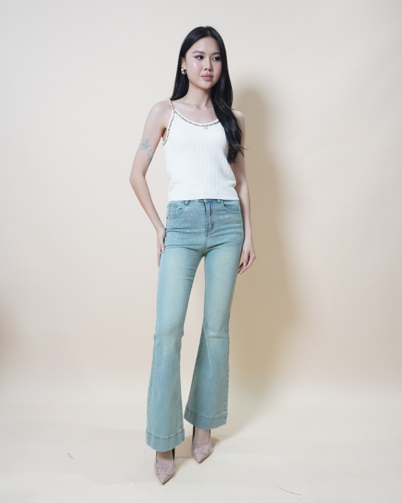 Crystal-Trim Knit Camisole CC334A