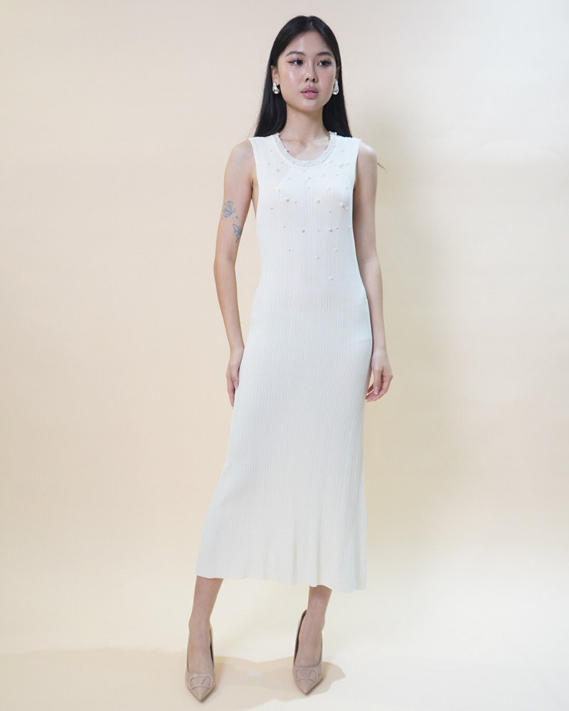 Pearl Elegance Midi Dress CC691