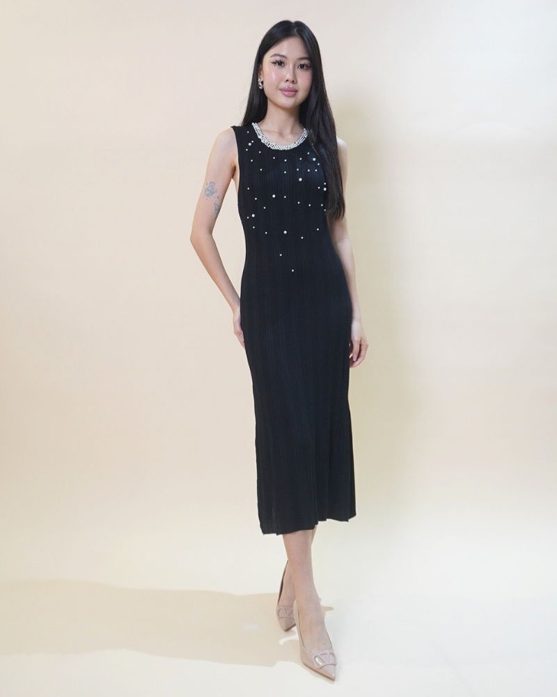 Pearl Elegance Midi Dress CC691