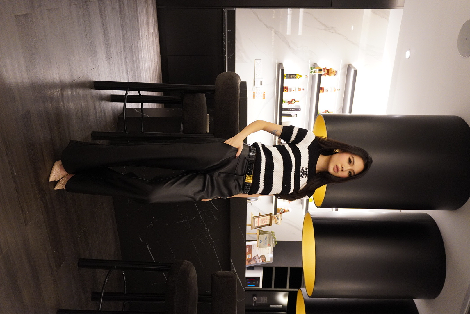 Luxe Leather Straight Pants CC2029