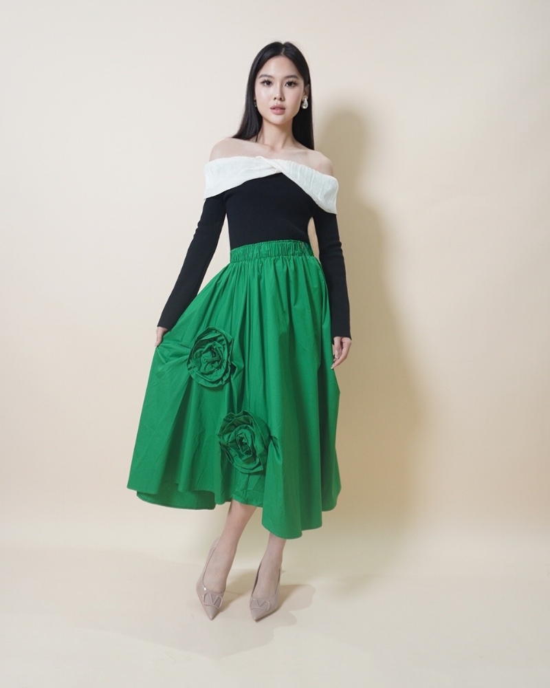 Rosette Midi Skirt CC417