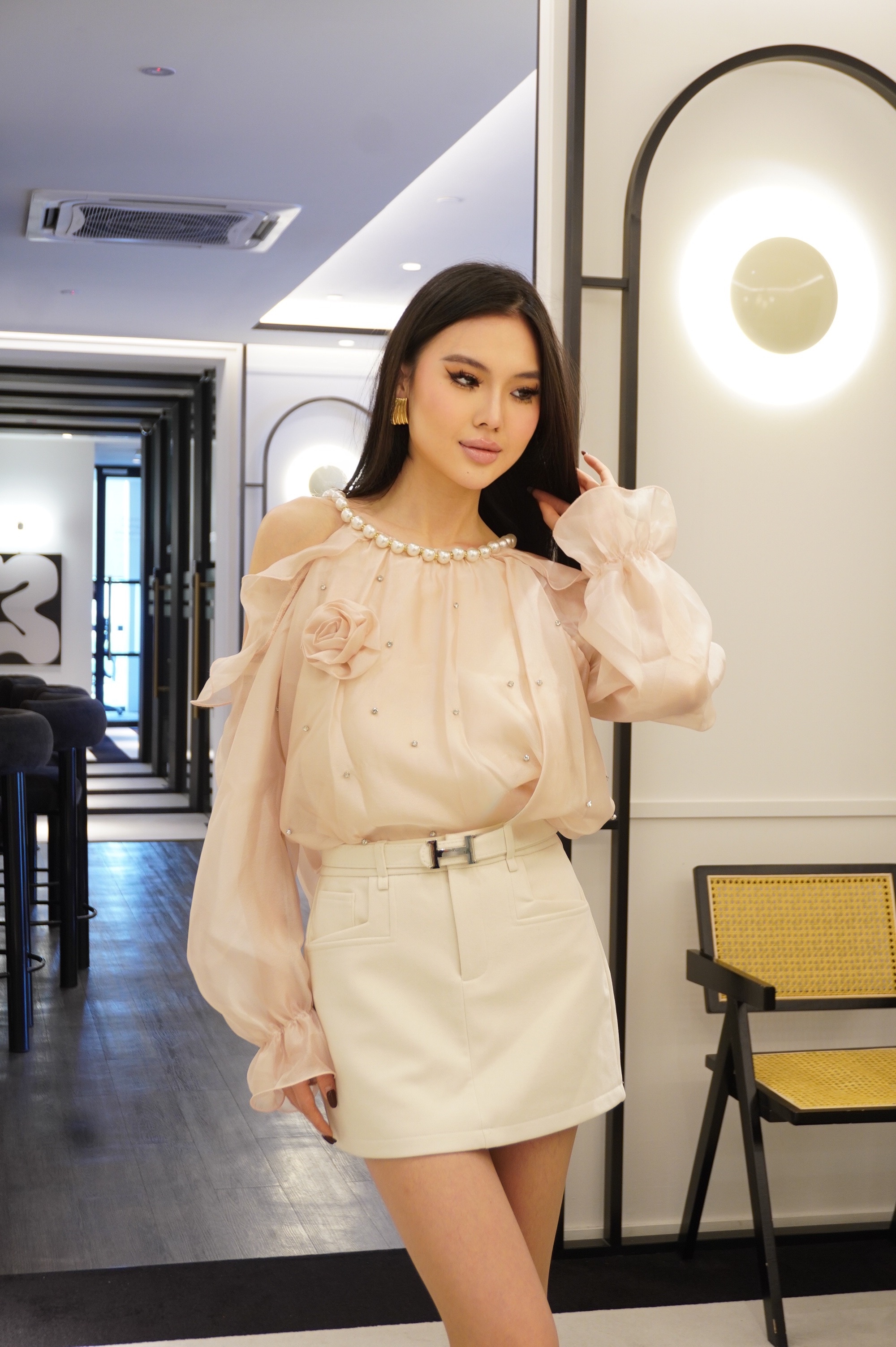 Pearl Drift Sheer Top MC2051