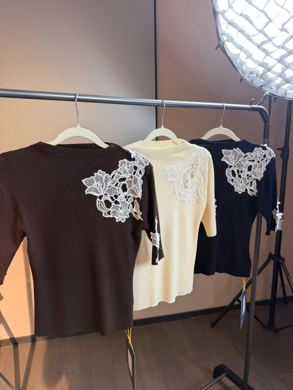 Side Floral Knit Top