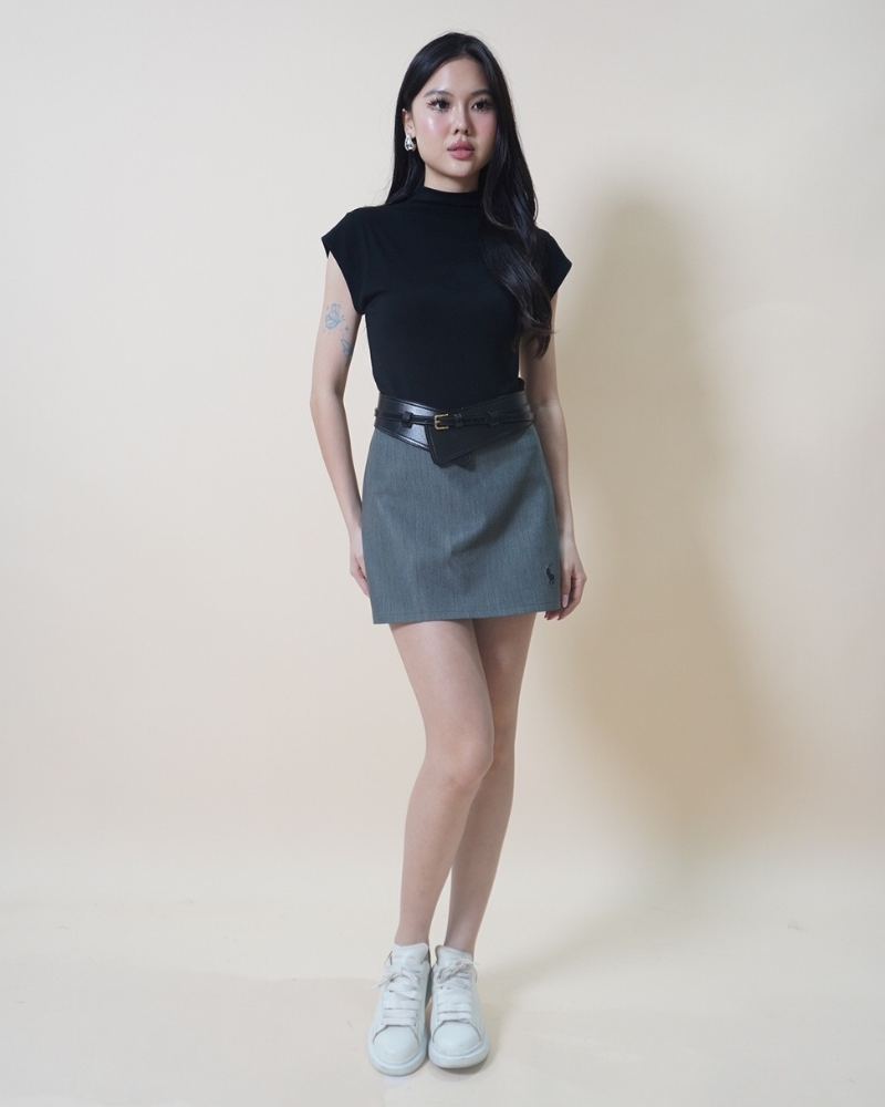 Chic Mock Neck Knit Top CC1049