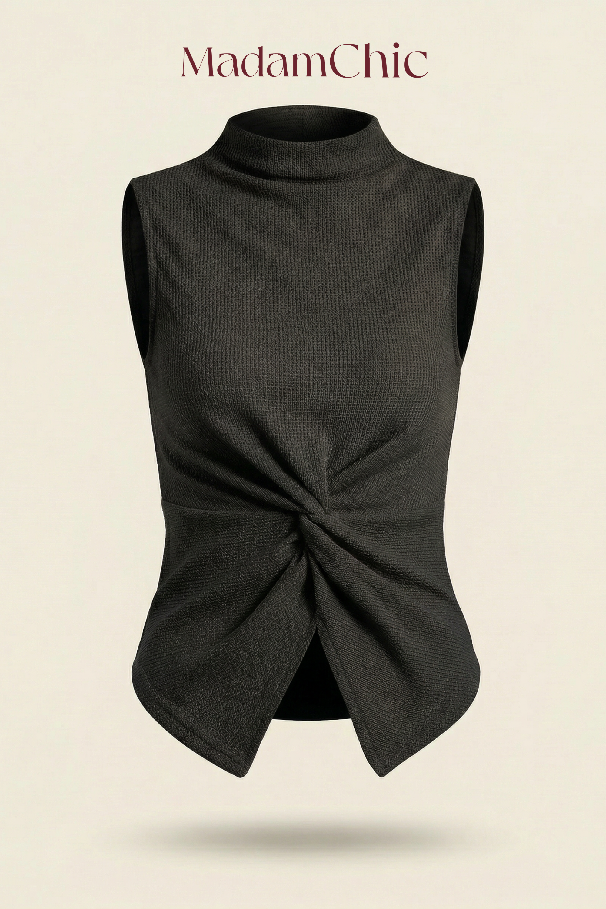 Ruched Side Knit Fitted Top MC2148