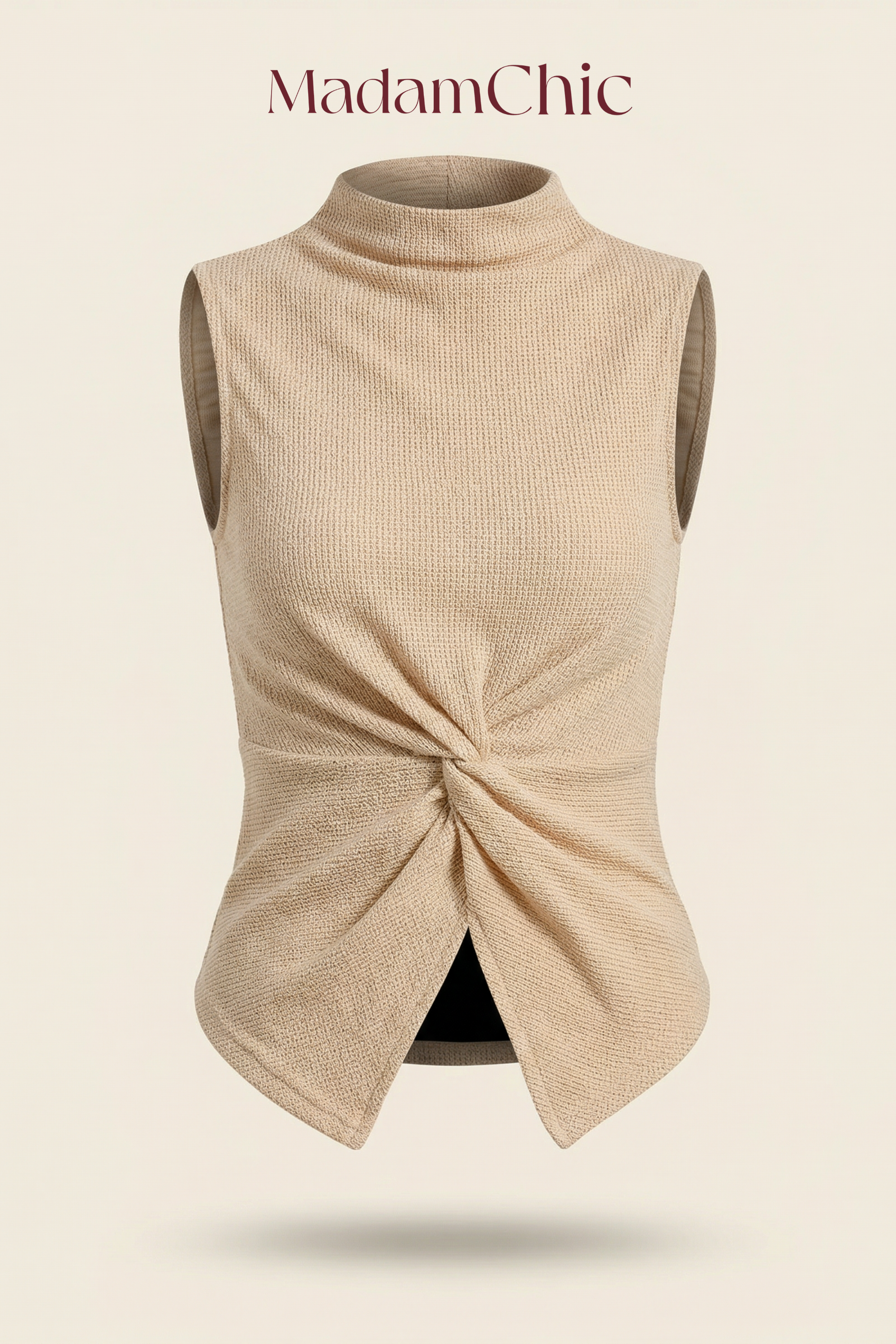 Ruched Side Knit Fitted Top MC2148
