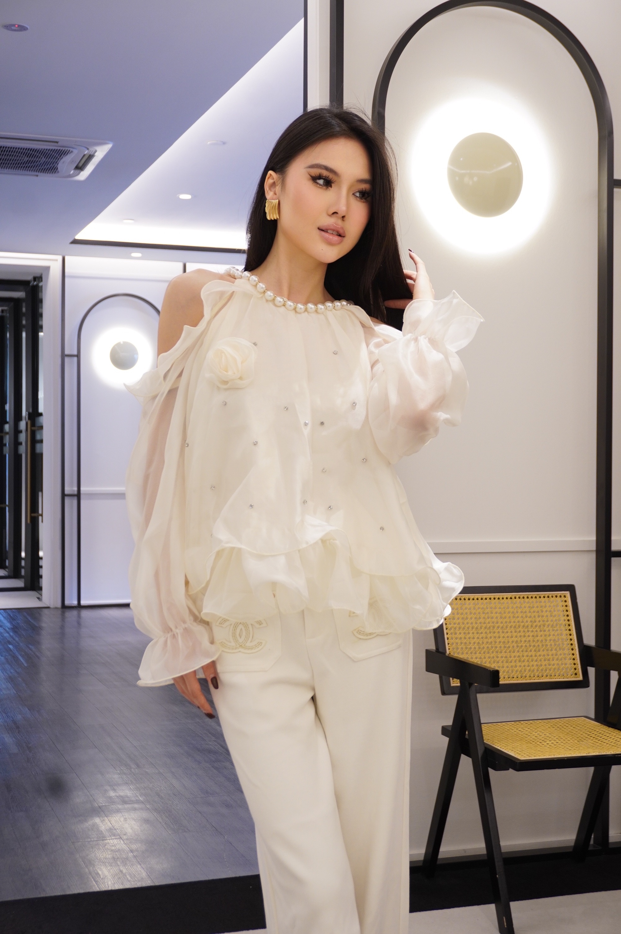 Pearl Drift Sheer Top MC2051
