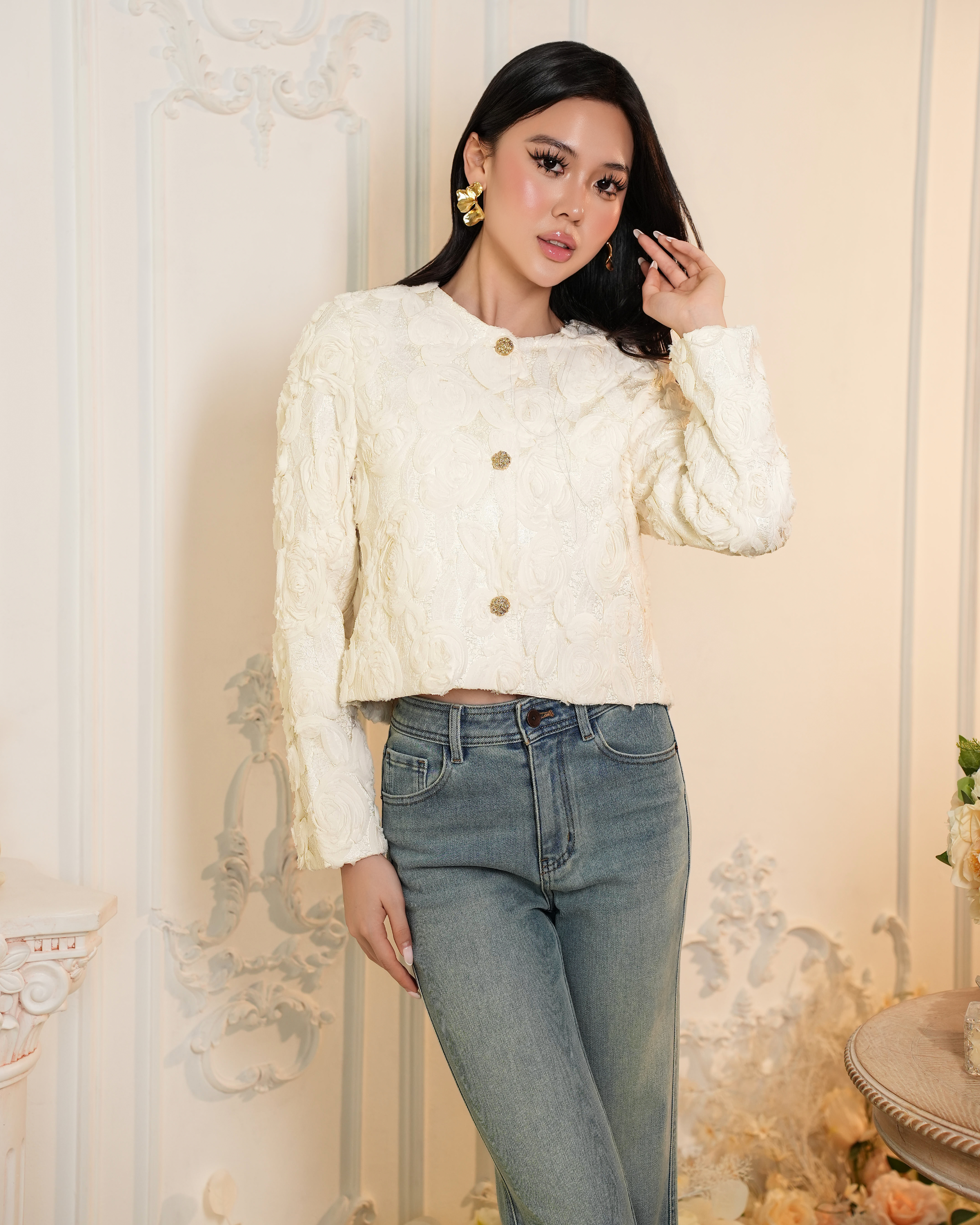 Roselle Ivory Bloom Jacket 266062