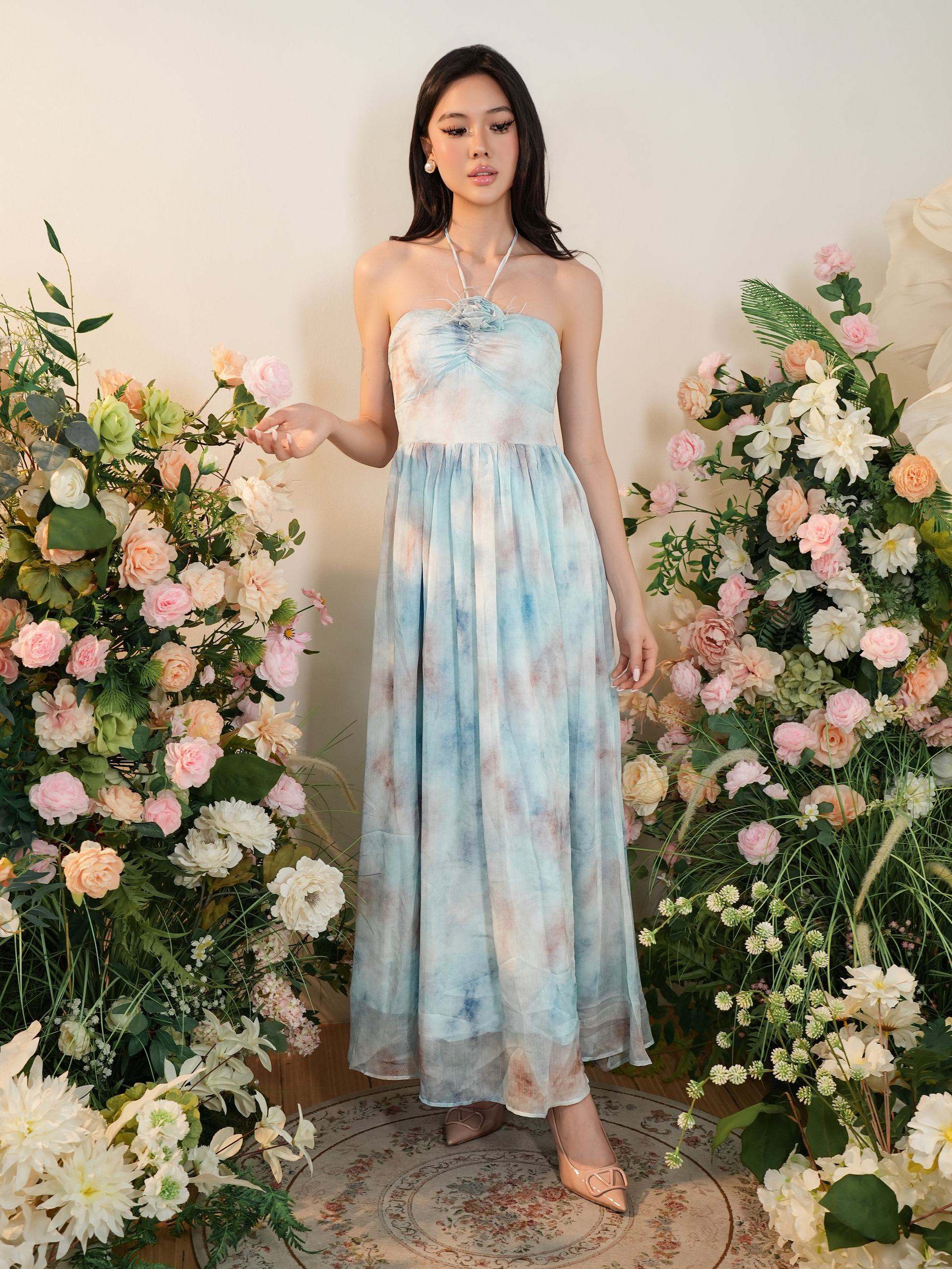 Soft Floral Flow Maxi Dress 2859