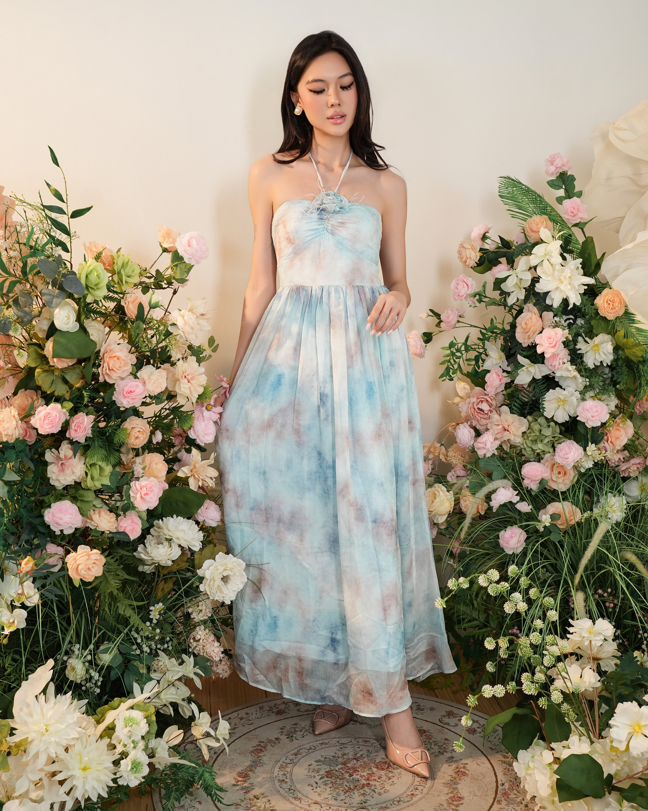 Soft Floral Flow Maxi Dress 2859
