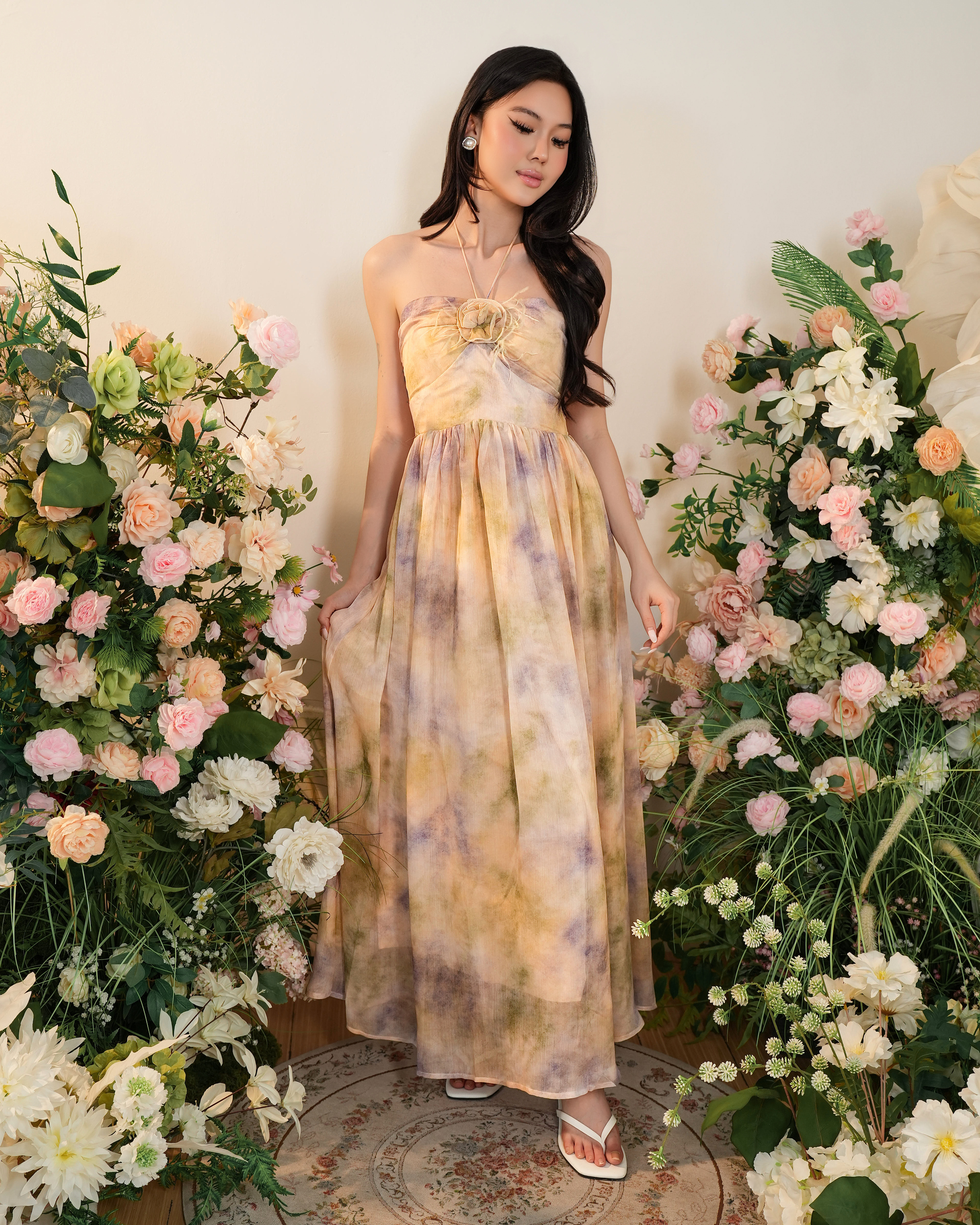Soft Floral Flow Maxi Dress 2859