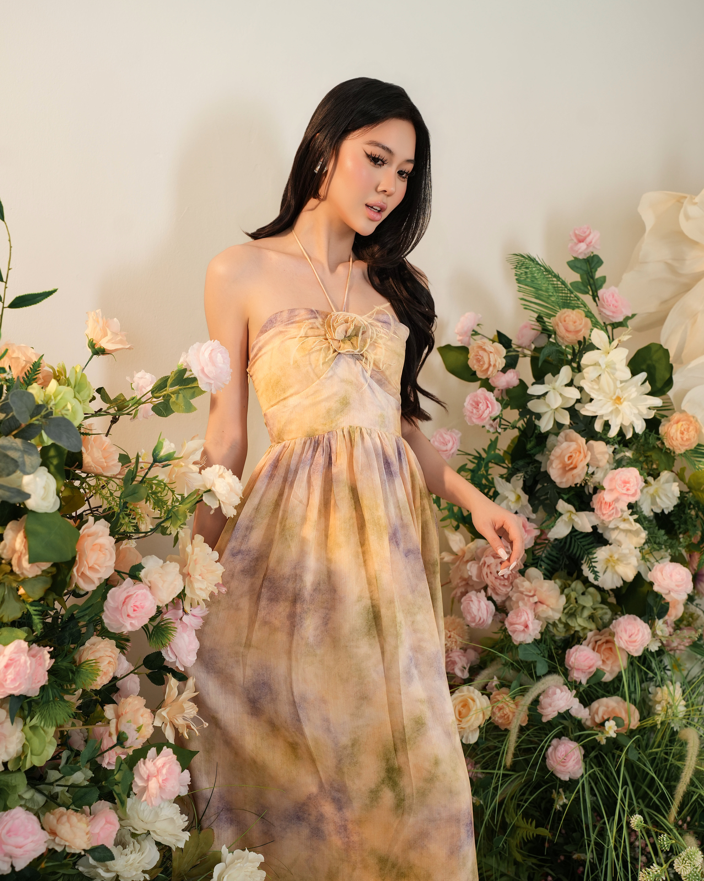 Soft Floral Flow Maxi Dress 2859