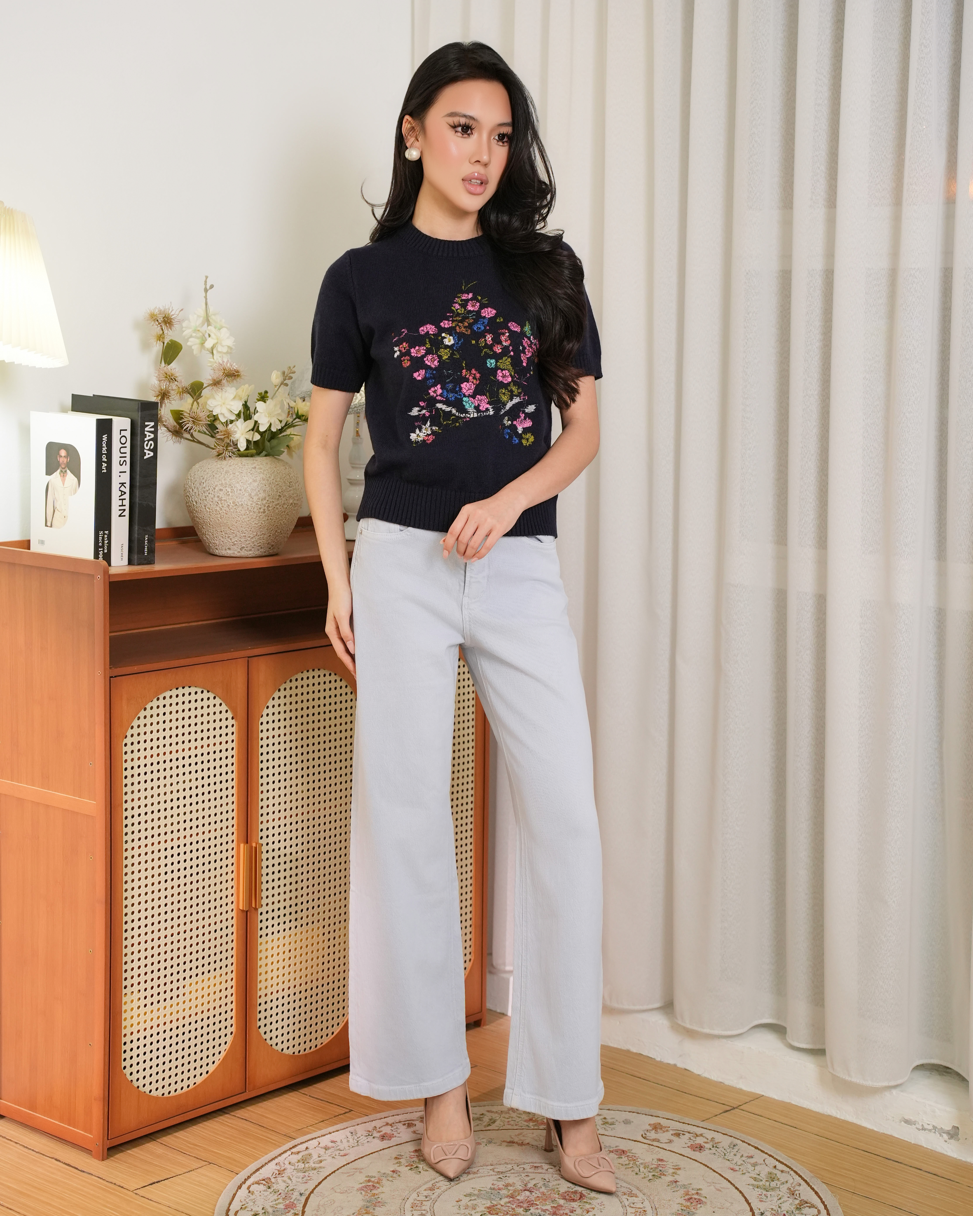 Fleuré Jardin floral Knit Top 2720